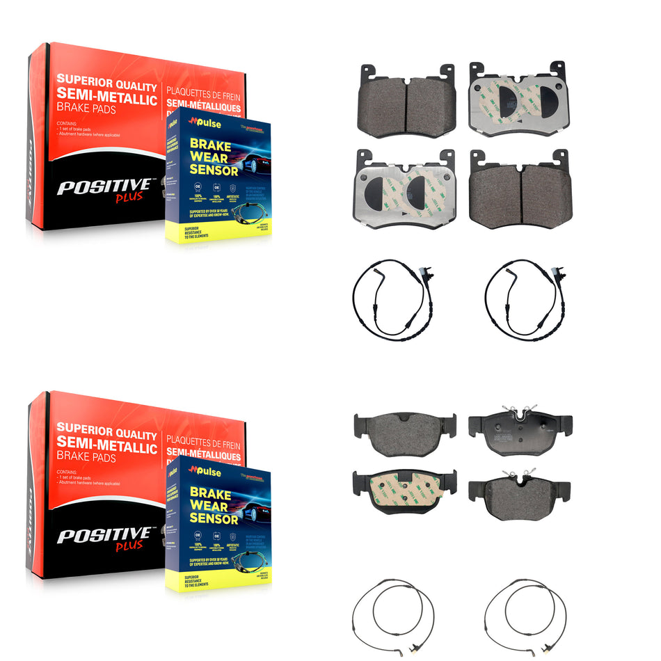 Front Rear Semi-Metallic Disc Brake Pads And Wear Sensors Kit For Land Rover Range Velar KPW-101481