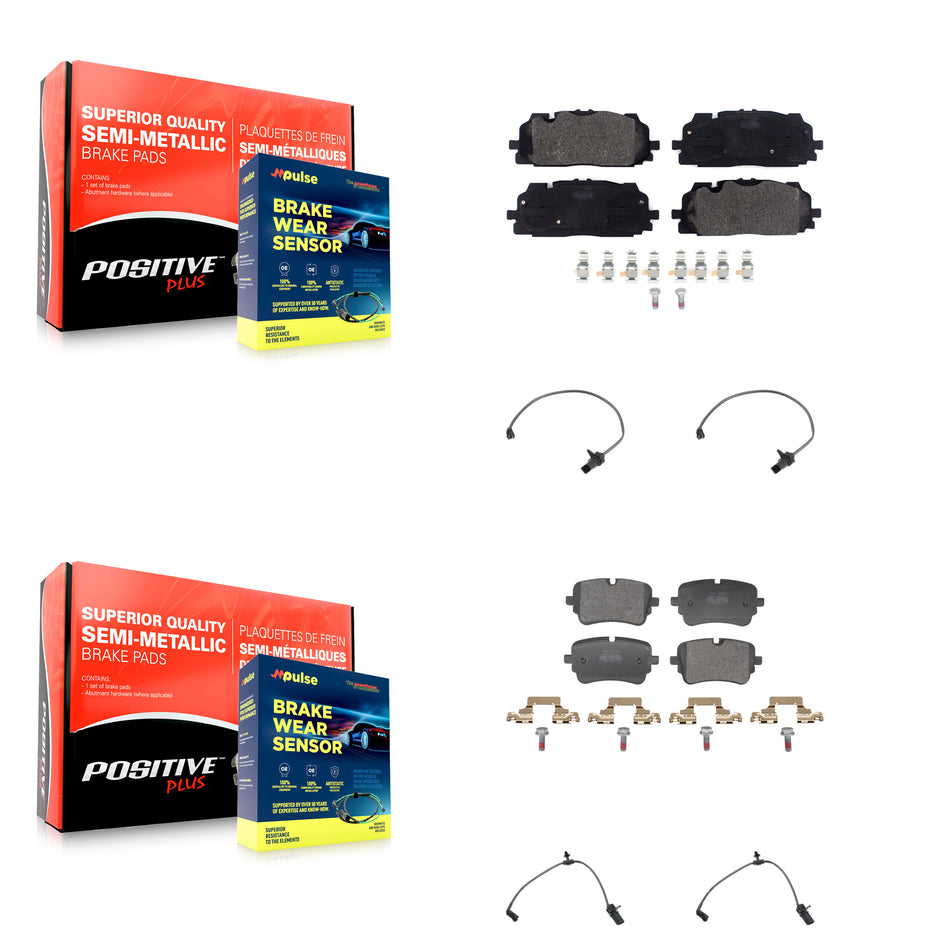Front Rear Semi-Metallic Disc Brake Pads And Wear Sensors Kit For Audi Q7 Q8 A8 Quattro KPW-101501