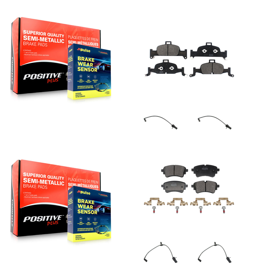 Front Rear Semi-Metallic Disc Brake Pads Wear Sensor Kit For Audi A5 Sportback A4 Quattro KPW-101503