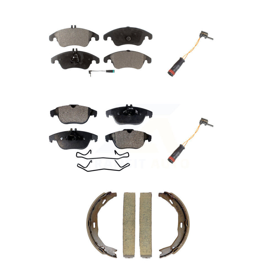 Front Rear Semi-Metallic Brake Pad And Extra Wear Sensor Kit (5Pc) For Mercedes-Benz C300 KPW-101534