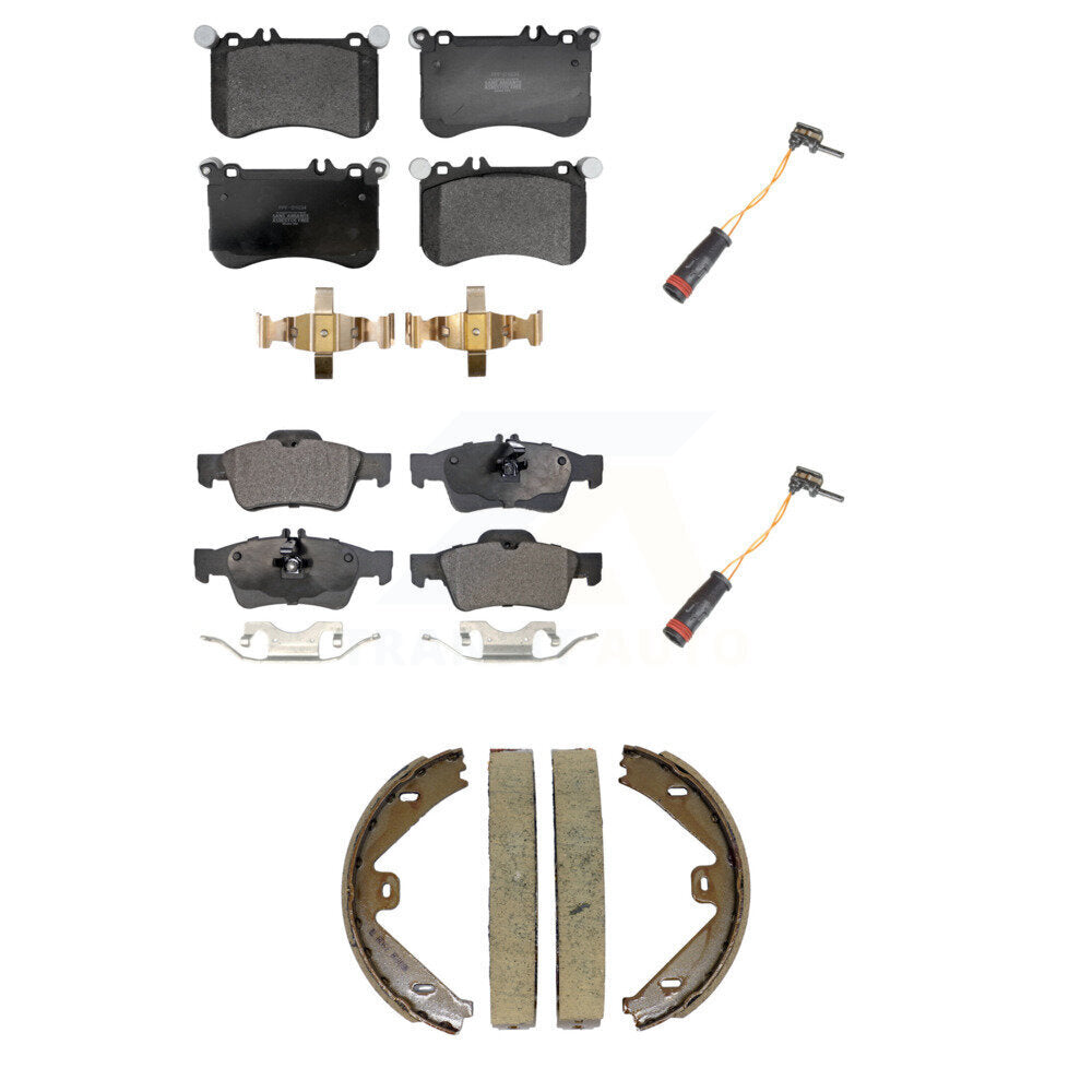 Front Rear Semi-Metallic Brake Pads & Wear Sensor Kit (5Pc) For Mercedes-Benz CLS550 E550 KPW-101536