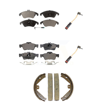 Front Rear Semi-Metallic Brake Pad And Extra Wear Sensor Kit (5Pc) For Mercedes-Benz E350 KPW-101537
