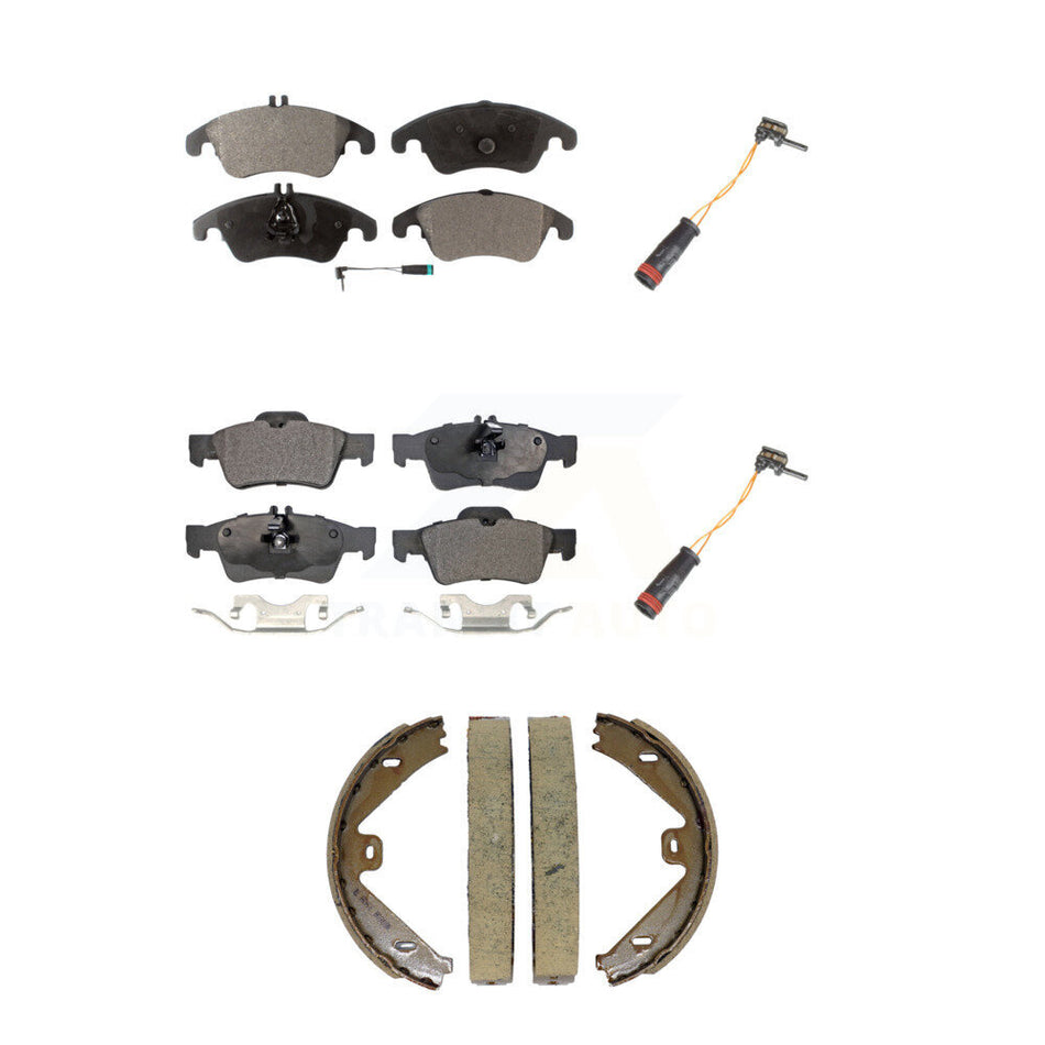 Front Rear Semi-Metallic Brake Pad And Extra Wear Sensor Kit (5Pc) For Mercedes-Benz E350 KPW-101537