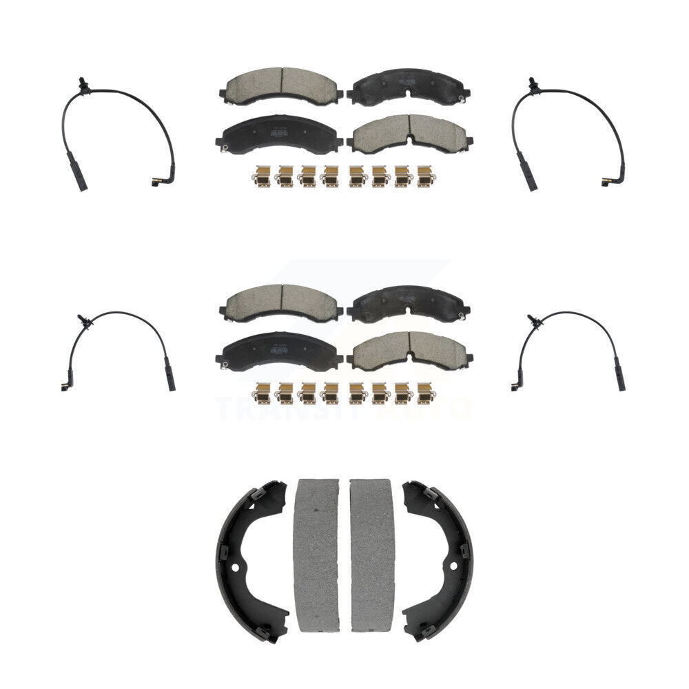 Front Rear Semi-Metallic Brake Pad Wear Sensor Kit (7Pc) For GMC Chevrolet Sierra 2500 HD KPW-101543