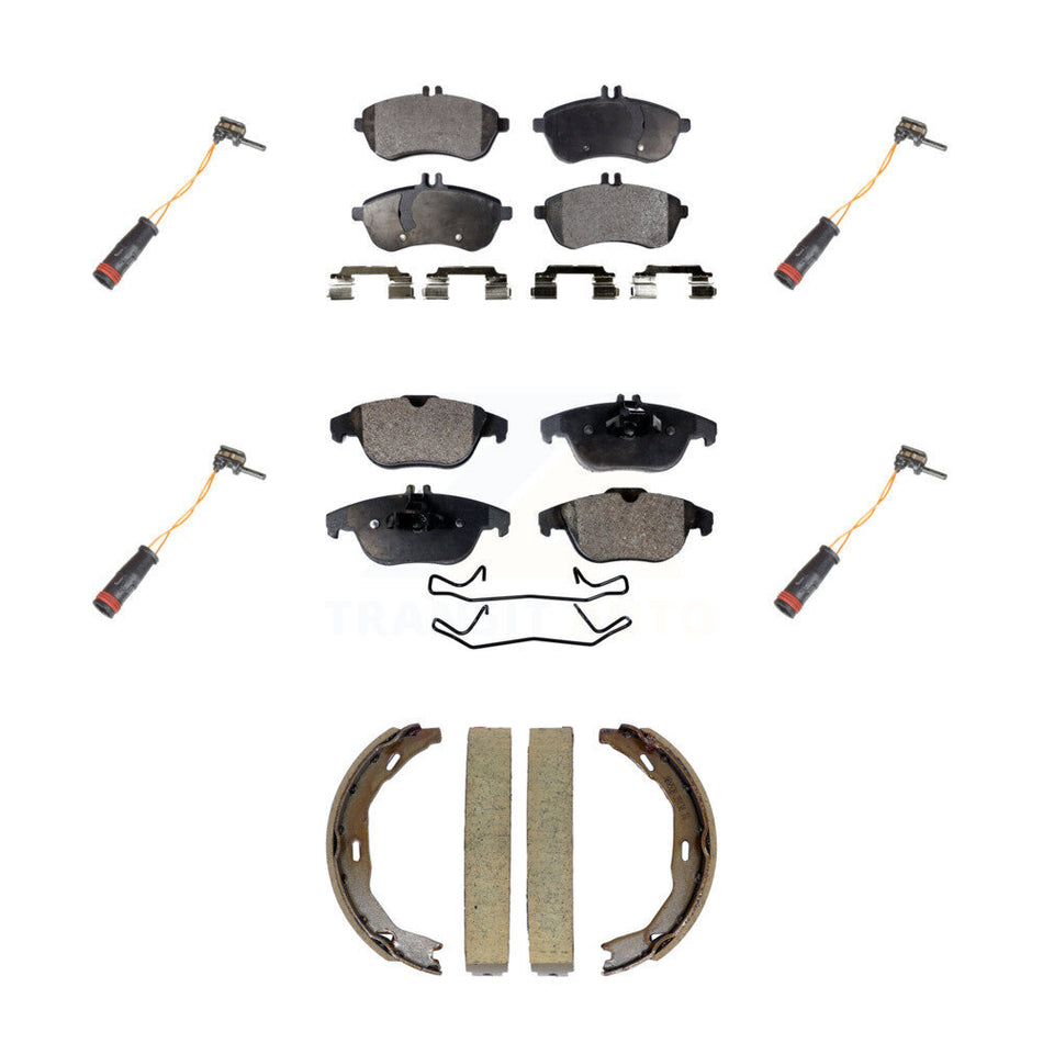 Front Rear Semi-Metallic Brake Pad Wear Sensor Kit (7Pc) For Mercedes-Benz C300 C250 C230 KPW-101553
