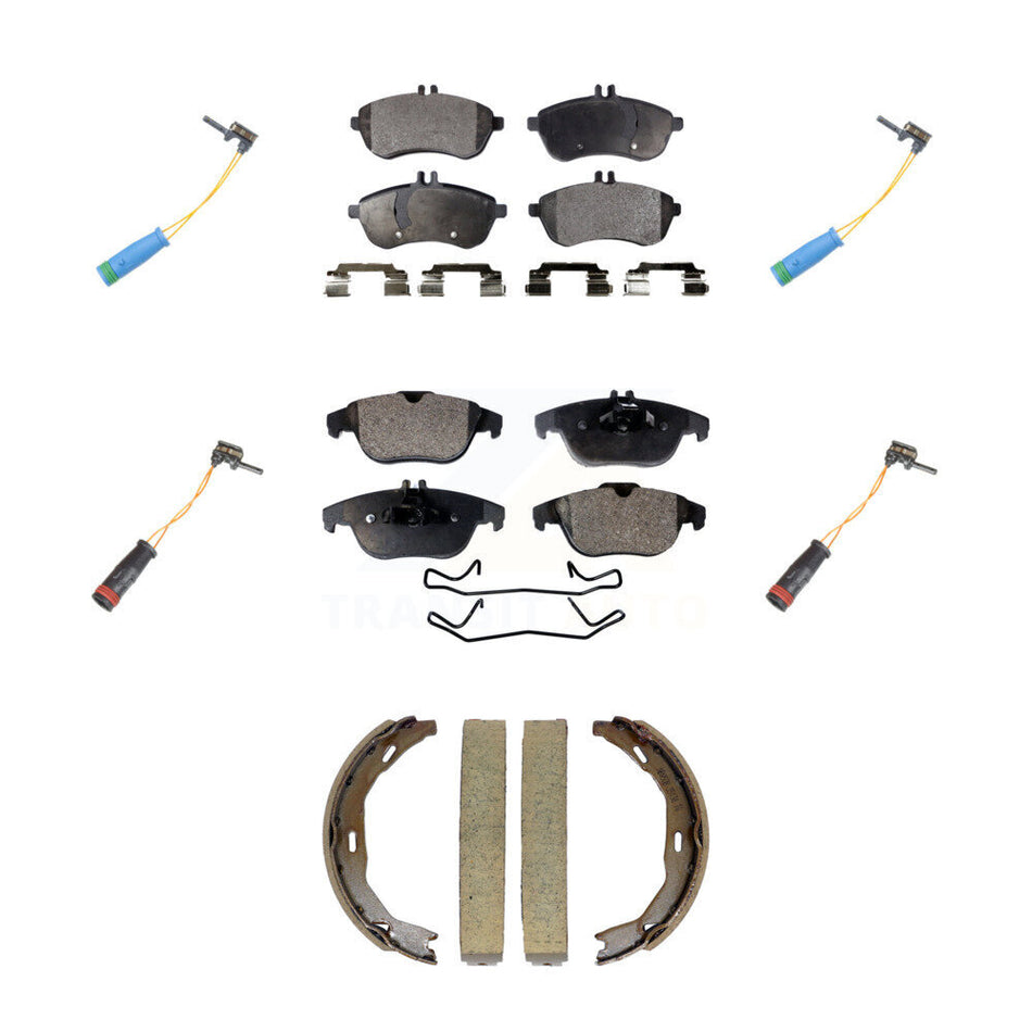 Front Rear Semi-Metallic Brake Pad Wear Sensor Kit (7Pc) For 2012 Mercedes-Benz C250 1.8L KPW-101555