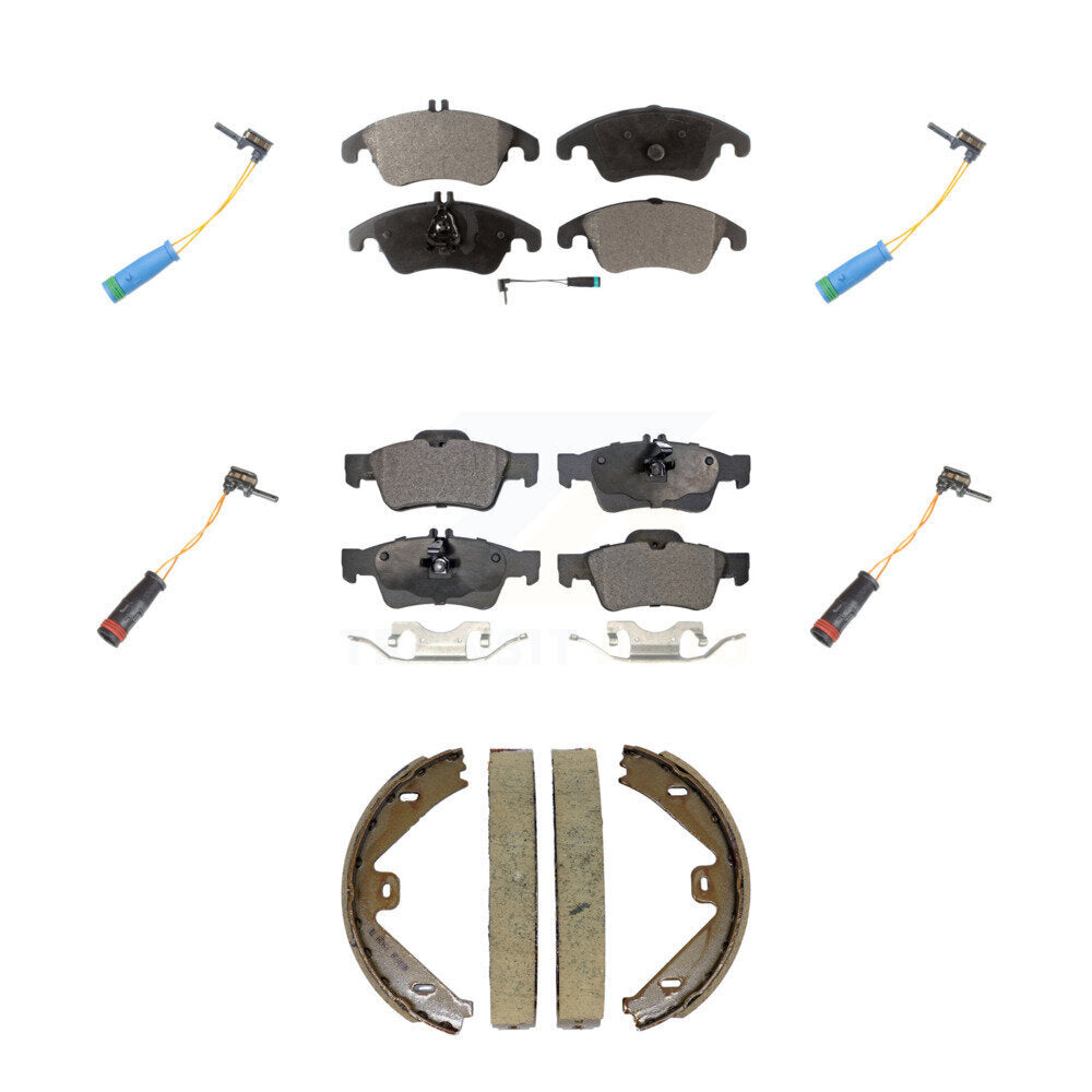 Front Rear Semi-Metallic Brake Pad And Extra Wear Sensor Kit (7Pc) For Mercedes-Benz E400 KPW-101557