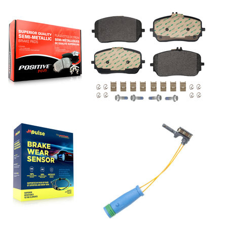 Front Semi-Metallic Brake Pad & Wear Sensor Kit For Mercedes-Benz GLE450 GLS450 GLE53 AMG KPW-101573