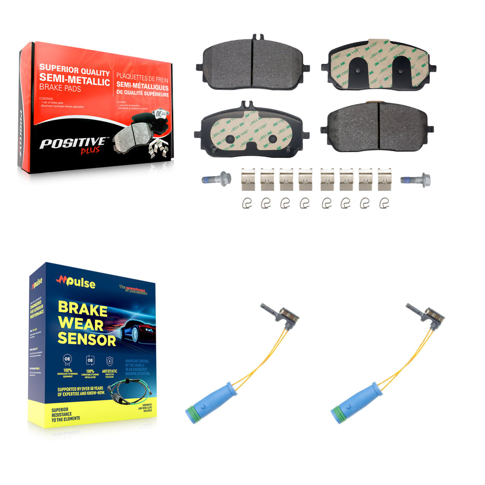 Front Semi-Metallic Brake Pad Wear Sensor Kit For Mercedes-Benz GLE350 GLB250 GLA250 A220 KPW-101590