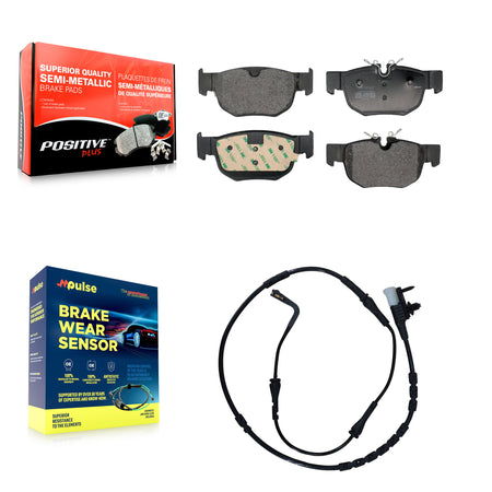 Rear Semi-Metallic Brake Pad And Wear Sensor Kit For Jaguar F-Pace Land Rover Range Velar KPW-101597