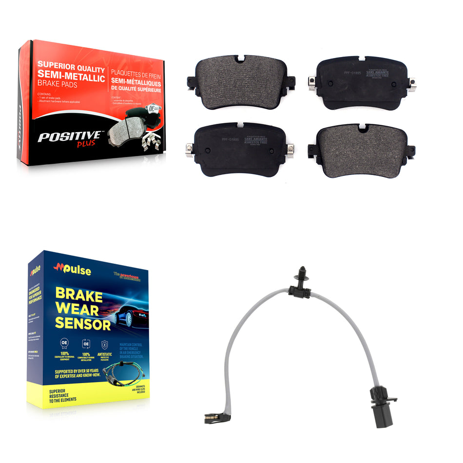 Rear Semi-Metallic Disc Brake Pads And Wear Sensors Kit For 2019 Audi e-tron Quattro -L KPW-101607