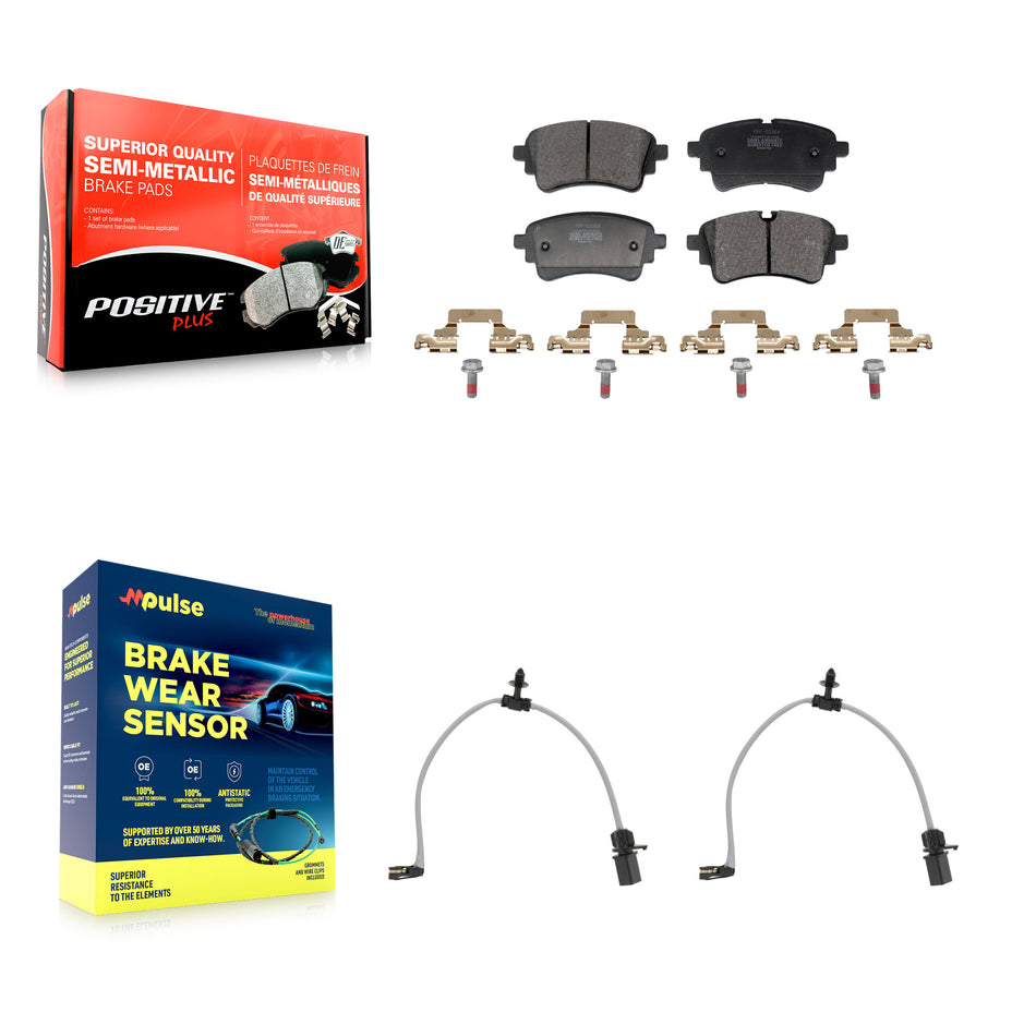 Rear Semi-Metallic Brake Pad Wear Sensor Kit For Audi Q5 Sportback SQ5 PHEV A6 Quattro A7 KPW-101632