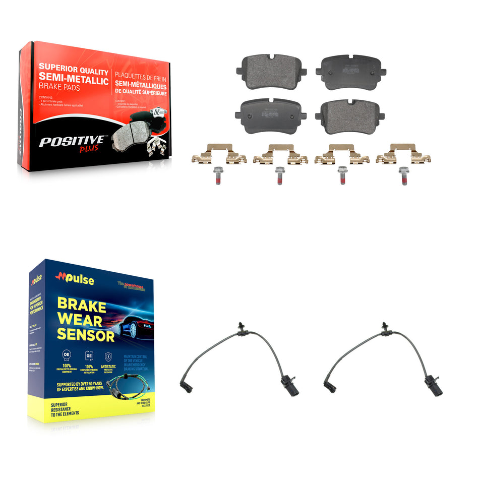 Rear Semi-Metallic Disc Brake Pads & Wear Sensor Kit For Audi Q7 Q8 SQ8 SQ7 A8 Quattro S8 KPW-101635