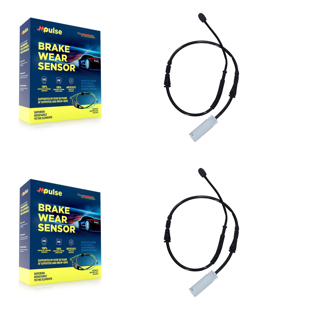 Front Brake Pads Wear Sensor (2 Pack) For BMW 128i 125i KSE-100025