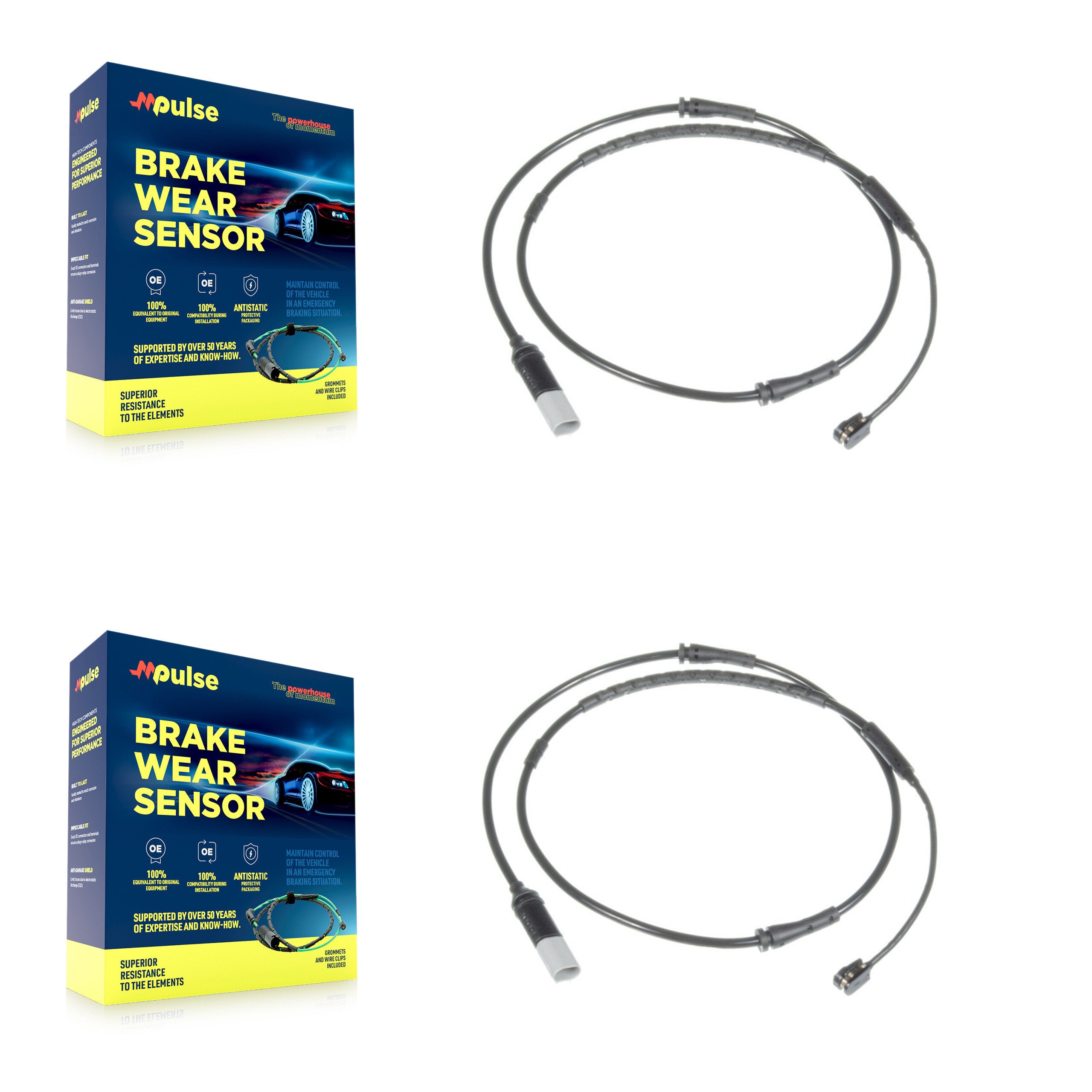 Front Brake Pads Wear Sensor (2 Pack) For BMW 528i 650i 535i M6 xDrive Gran Coupe 640i B6 KSE-100092
