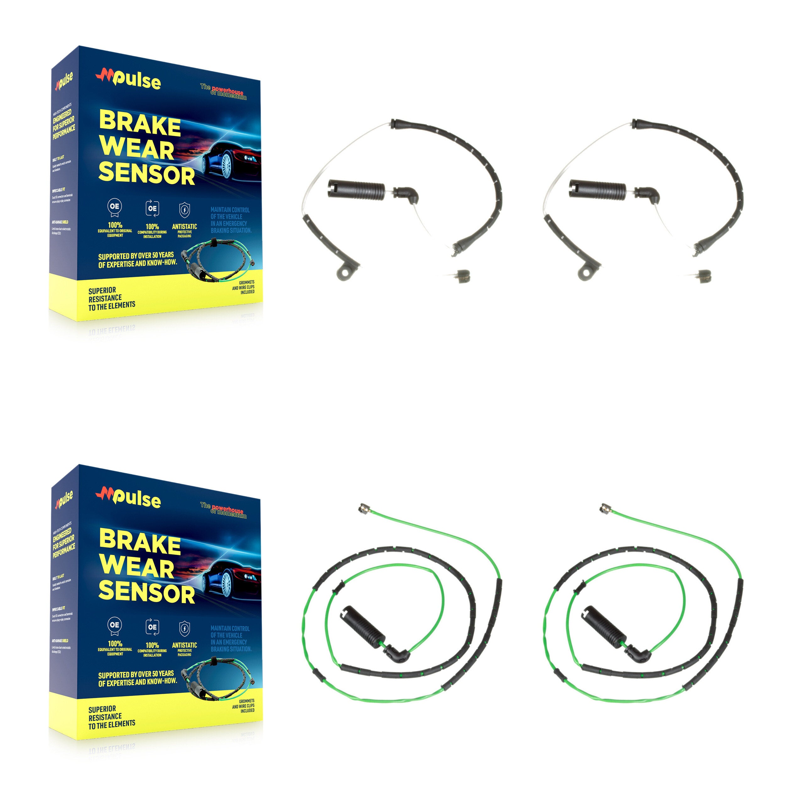 Front Rear Brake Pads Wear Sensor (4 Pack) For 2006-2008 BMW Z4 3.2L KSE-100127