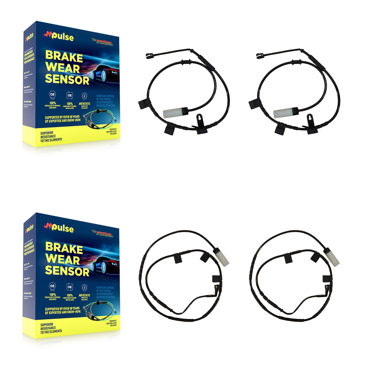 Front Rear Brake Pads Wear Sensor (4 Pack) For Mini Cooper KSE-100129