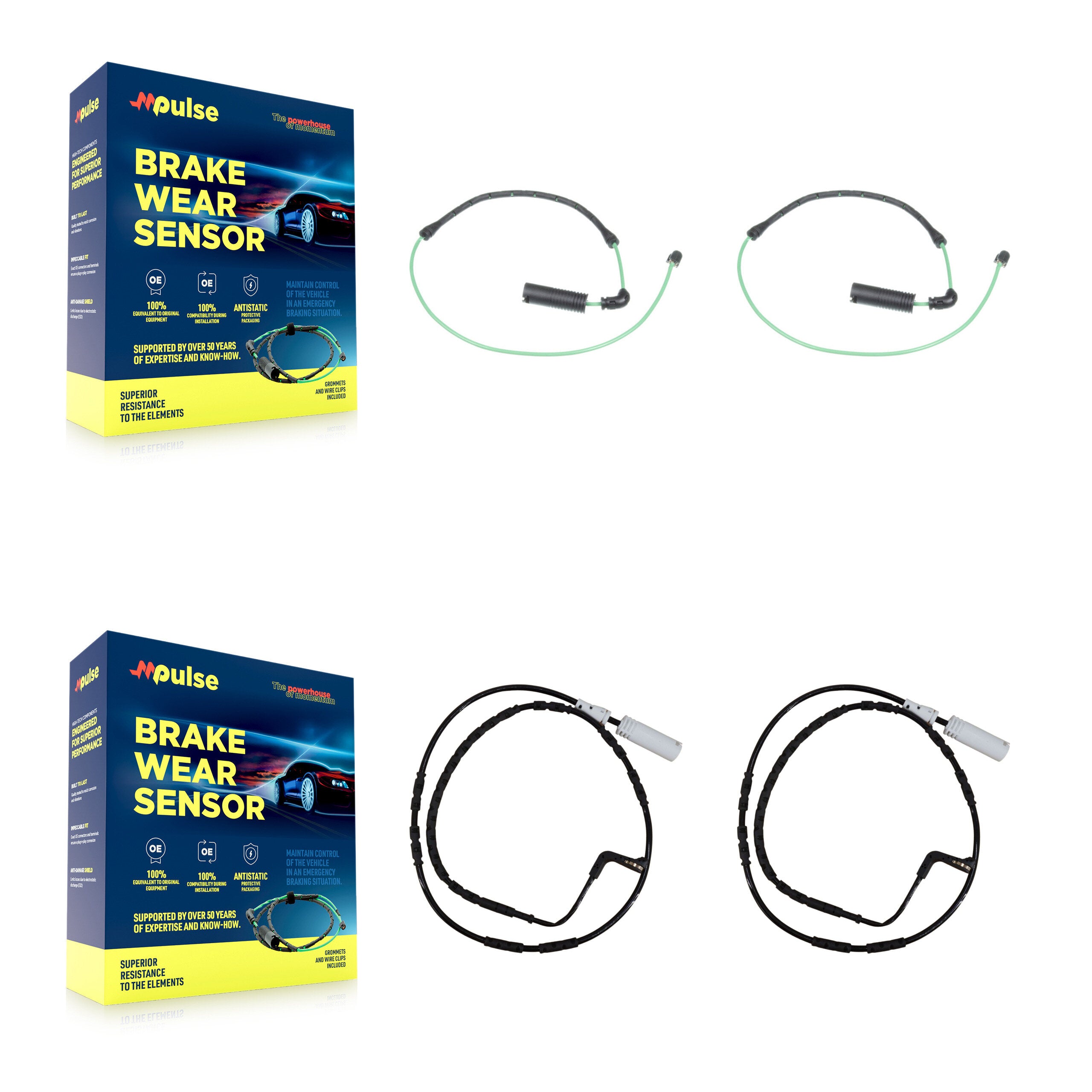 Front Rear Brake Pads Wear Sensor (4 Pack) For 2005 BMW 330xi 3.0L KSE-100145