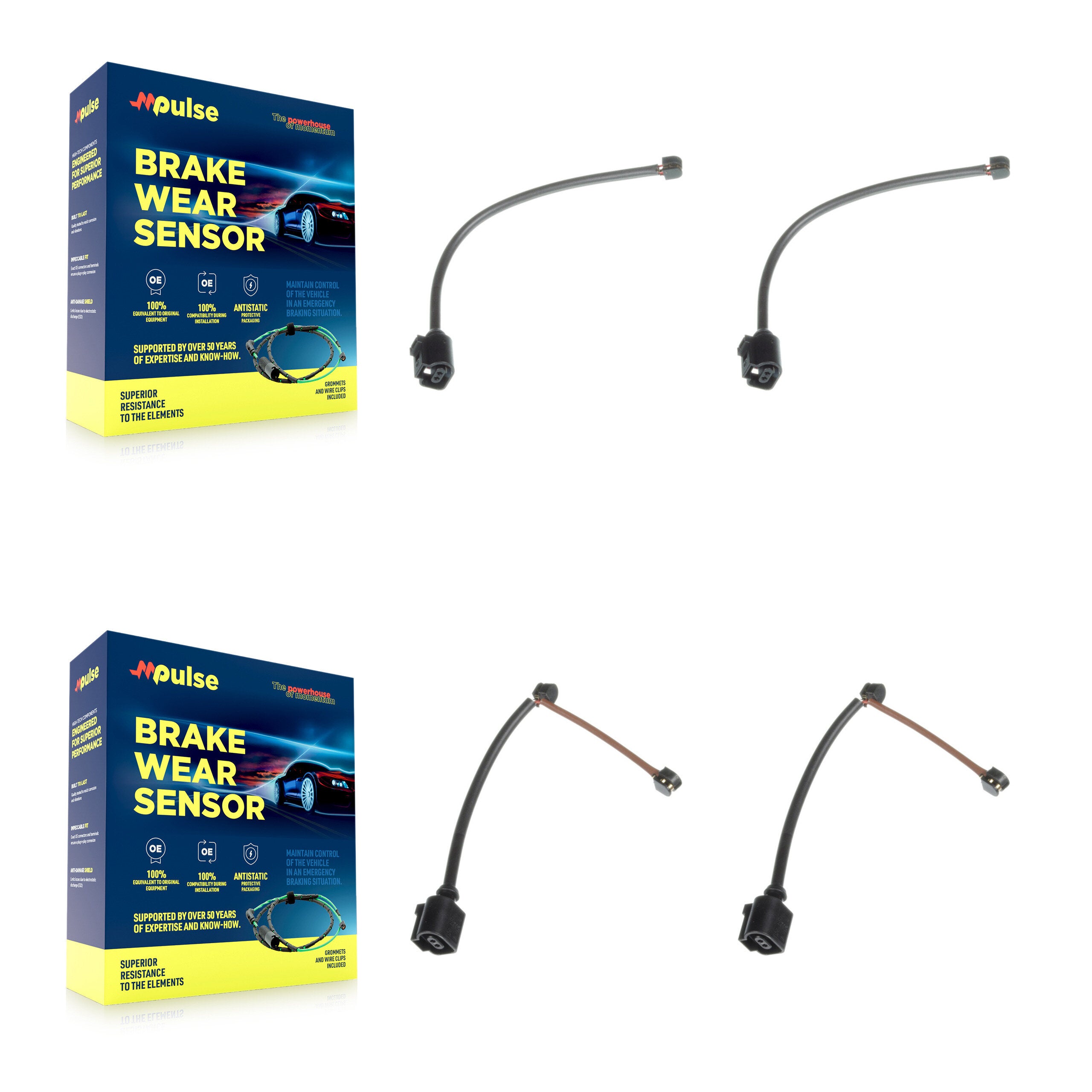 Front Rear Brake Pads Wear Sensor (4 Pack) For Porsche 911 718 Boxster KSE-100156
