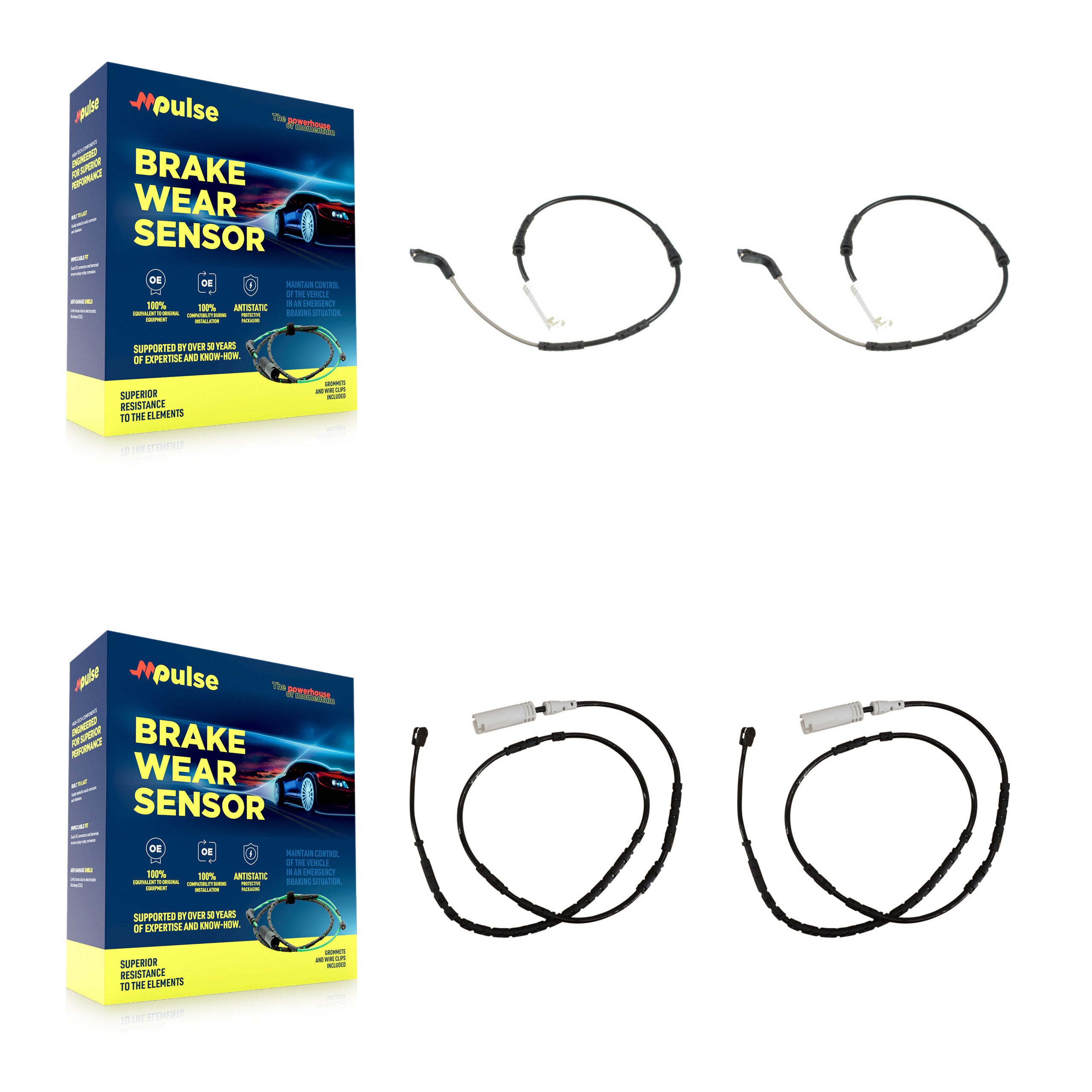 Front Rear Brake Pads Wear Sensor (4 Pack) For 2013-2015 BMW X1 3.0L KSE-100167