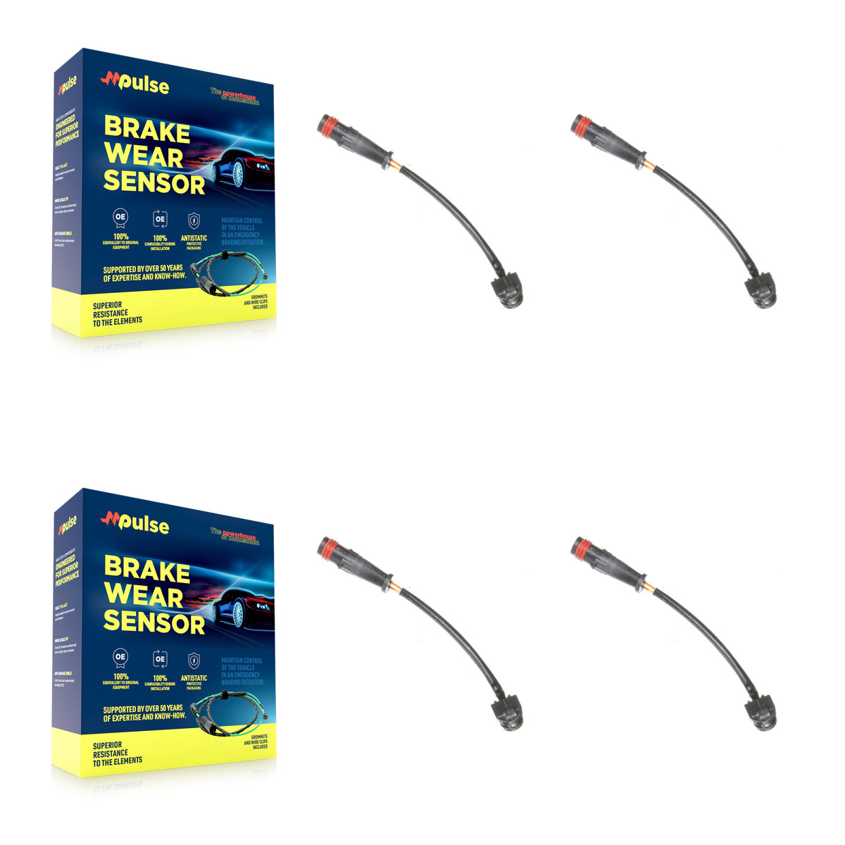 Front Rear Brake Pads Wear Sensor (4 Pack) For Mercedes-Benz C63 AMG E63 S CLS63 SLK55 KSE-100171