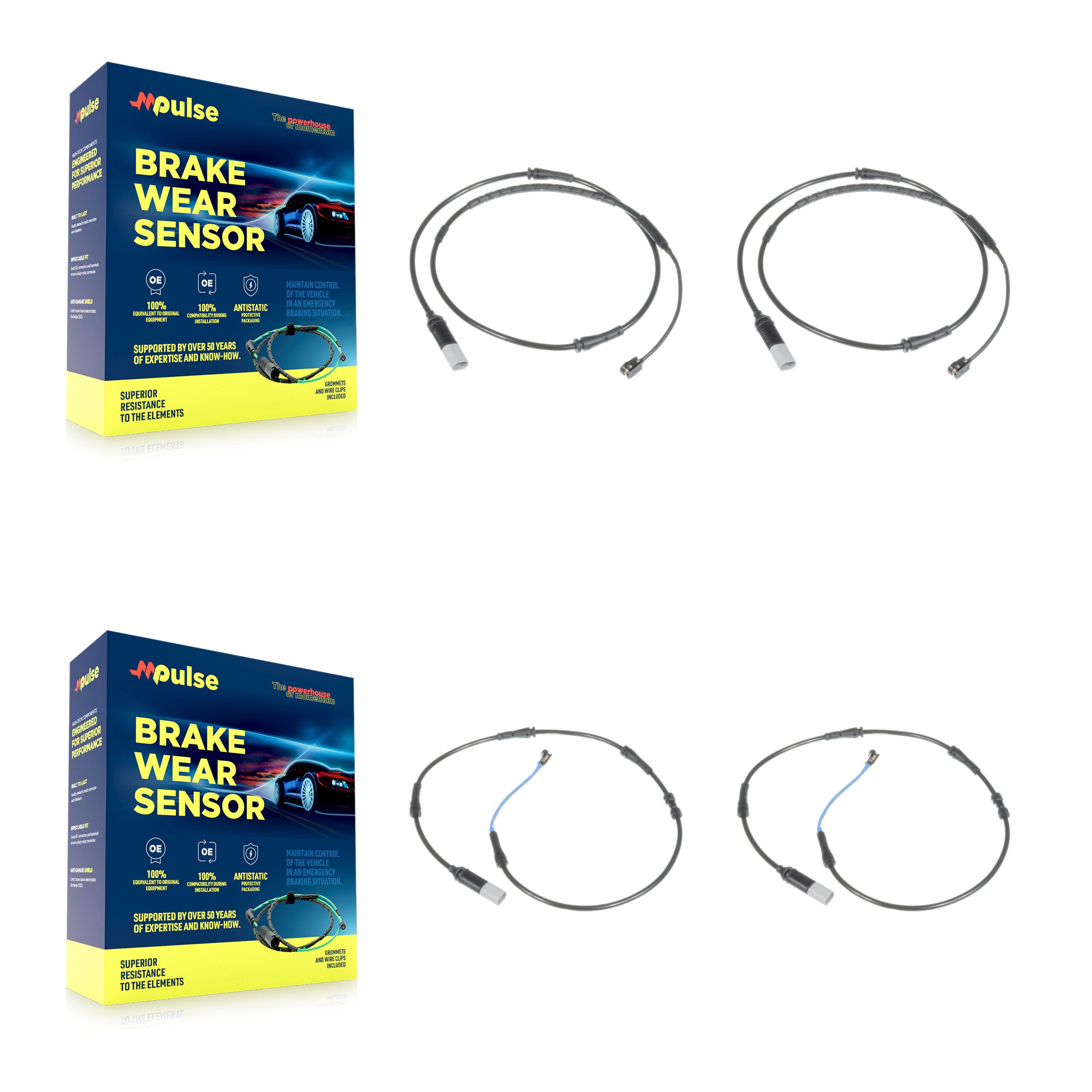 Front Rear Brake Pads Wear Sensor (4 Pack) For BMW 528i 650i 535i xDrive Gran Coupe 640i KSE-100184