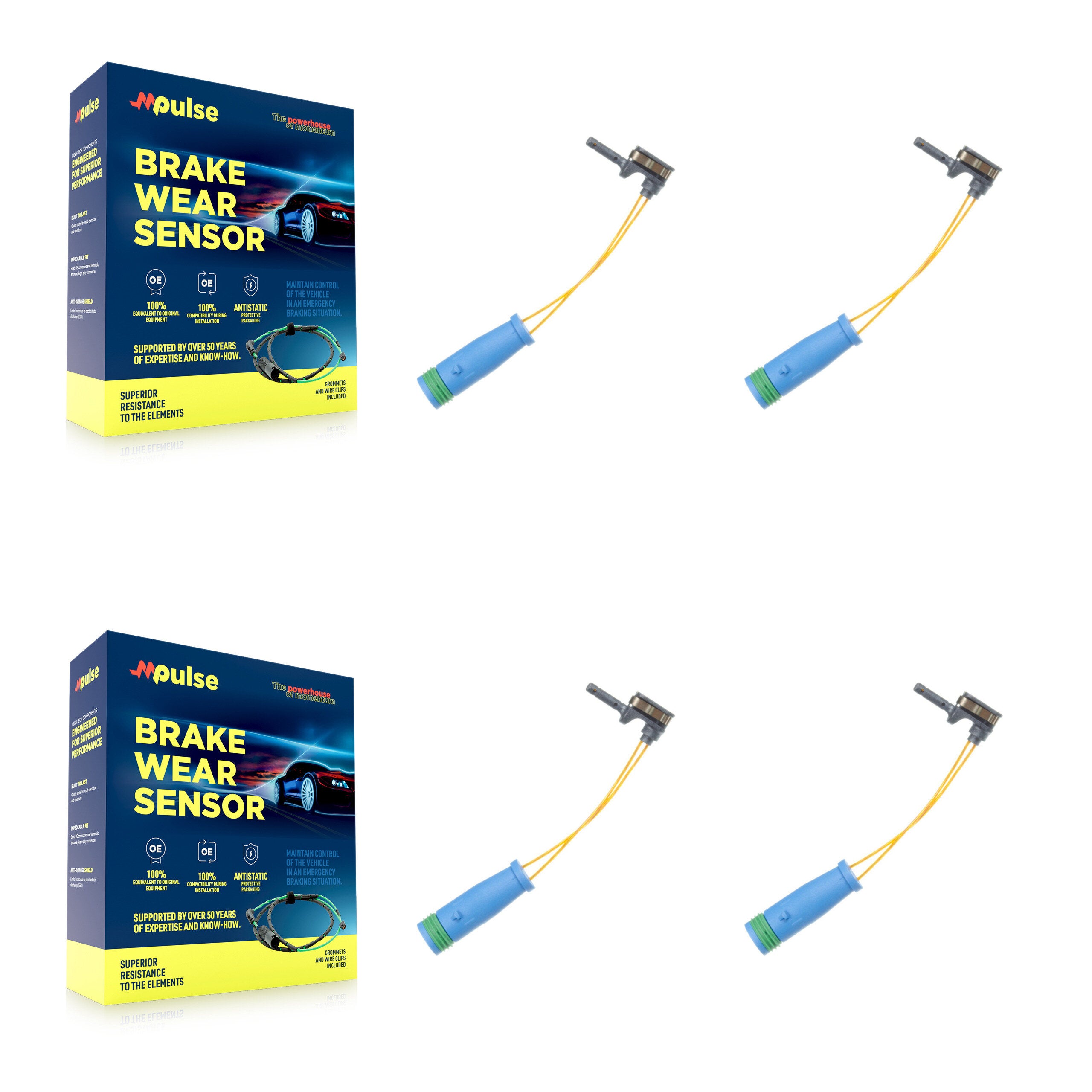 Front Rear Brake Pads Wear Sensor (4 Pack) For Mercedes-Benz GLC300 C300 GLE450 GLE350 S KSE-100199