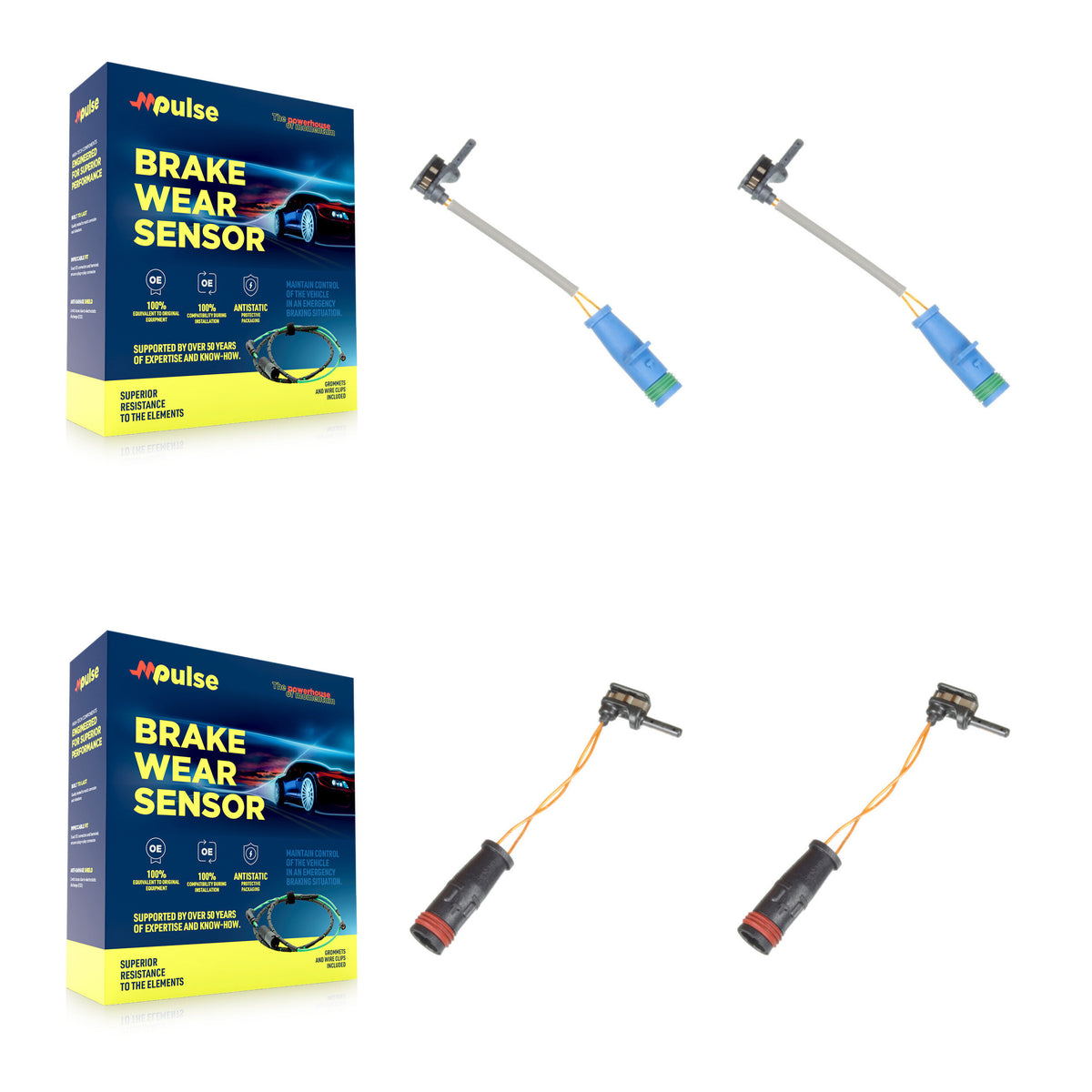 Front Rear Brake Pads Wear Sensor (4 Pack) For Mercedes-Benz S550 S560 Maybach S580 S450 KSE-100202