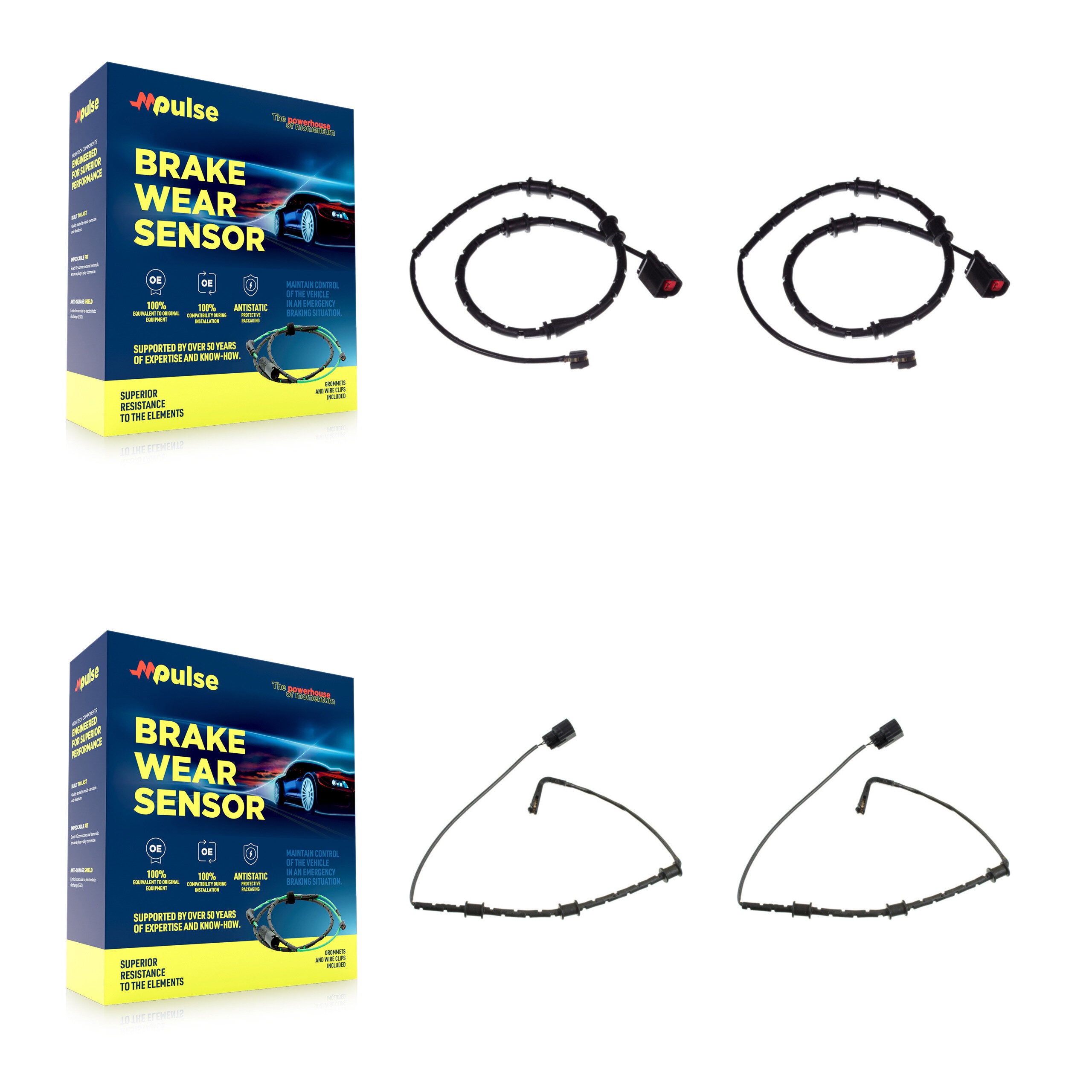 Front Rear Brake Pads Wear Sensor (4 Pack) For Jaguar XJ KSE-100210
