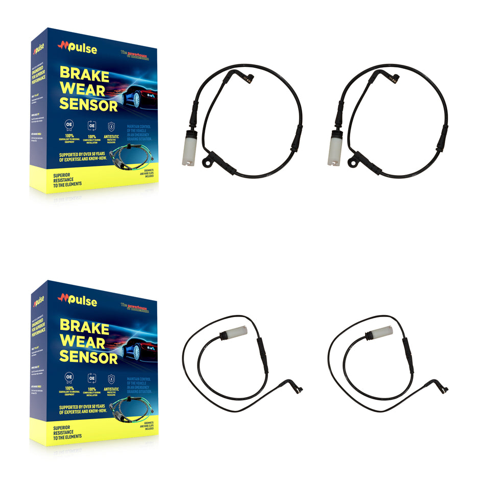 Front Rear Brake Pads Wear Sensor (4 Pack) For BMW 535i xDrive 525i KSE-100229