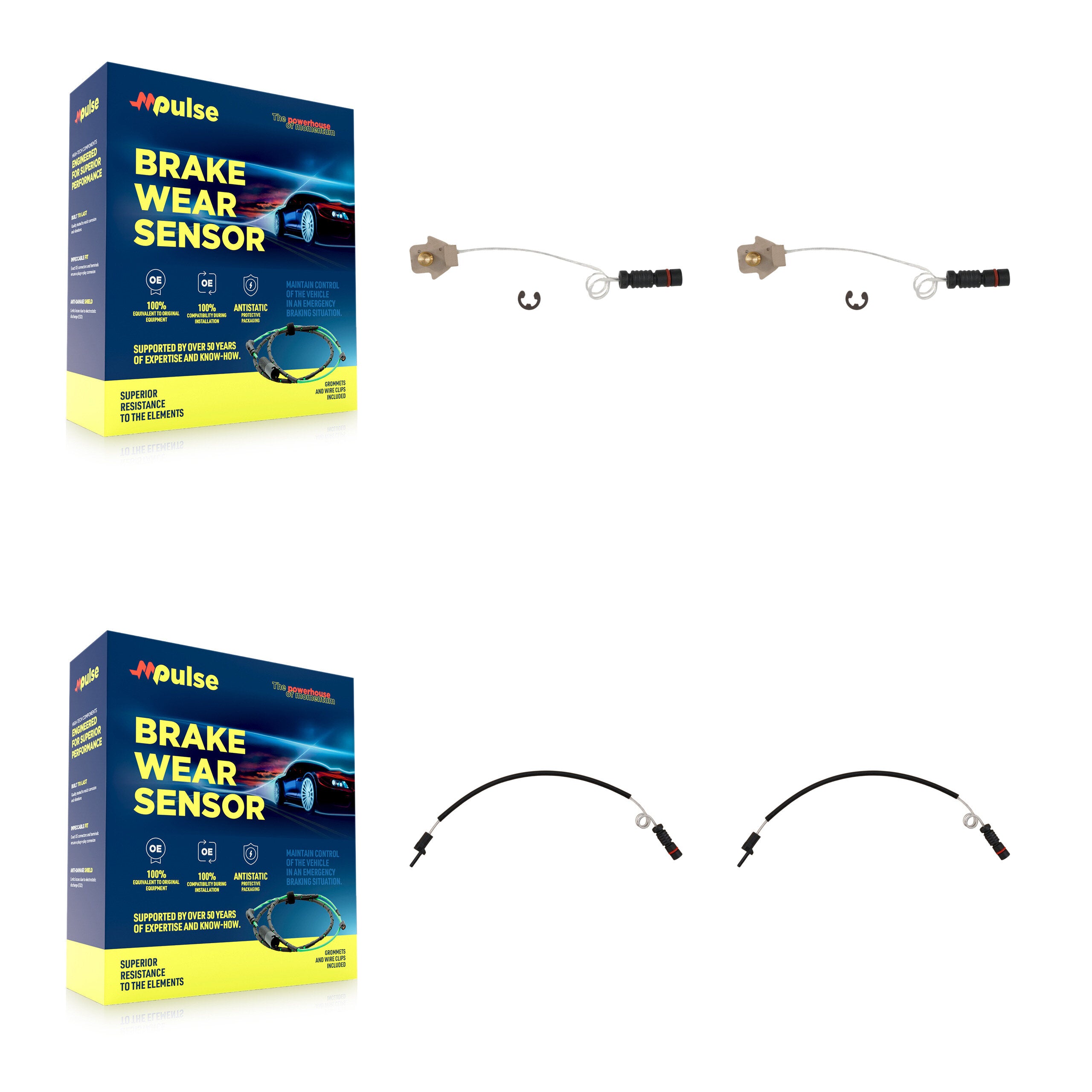 Front Rear Brake Pads Wear Sensor (4 Pack) For Mercedes-Benz ML320 ML350 ML430 KSE-100233