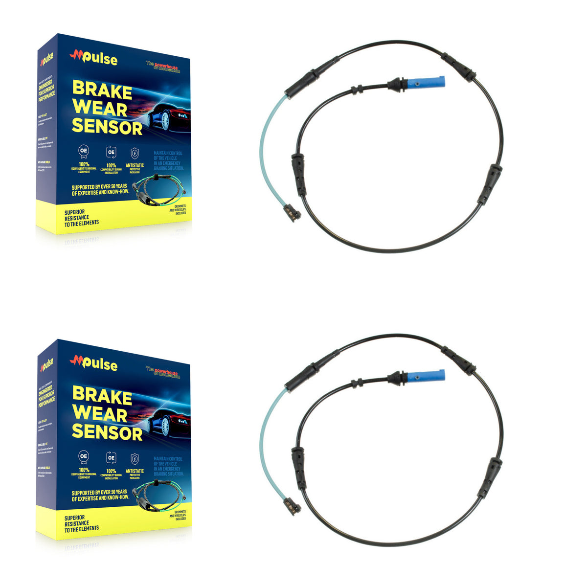 Rear Brake Pads Wear Sensor (2 Pack) For BMW 530i xDrive 540i 750i M550i M5 M850i 530e X6 KSE-100275