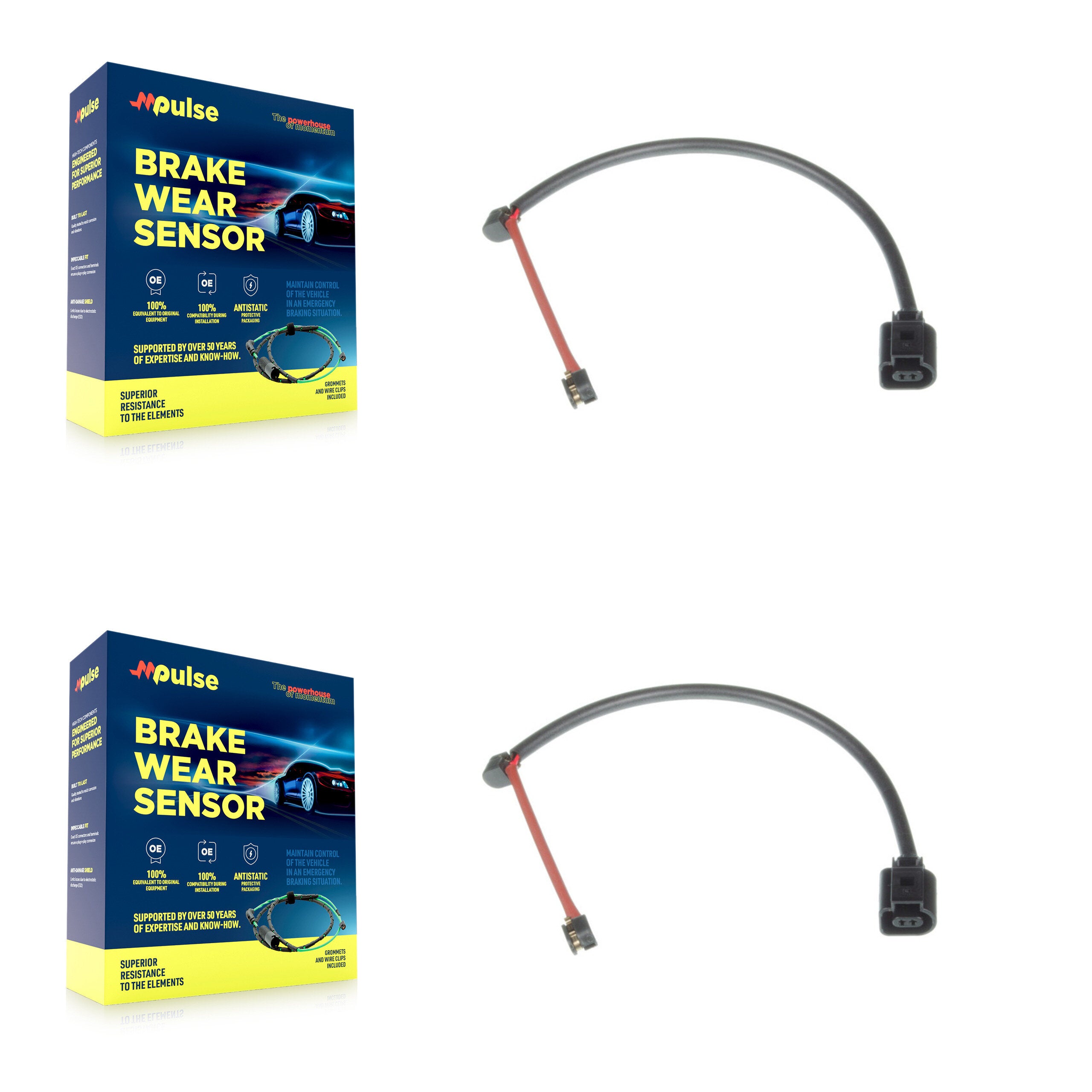 Rear Brake Pads Wear Sensor (2 Pack) For 2019 Porsche 911 3.0L KSE-100312