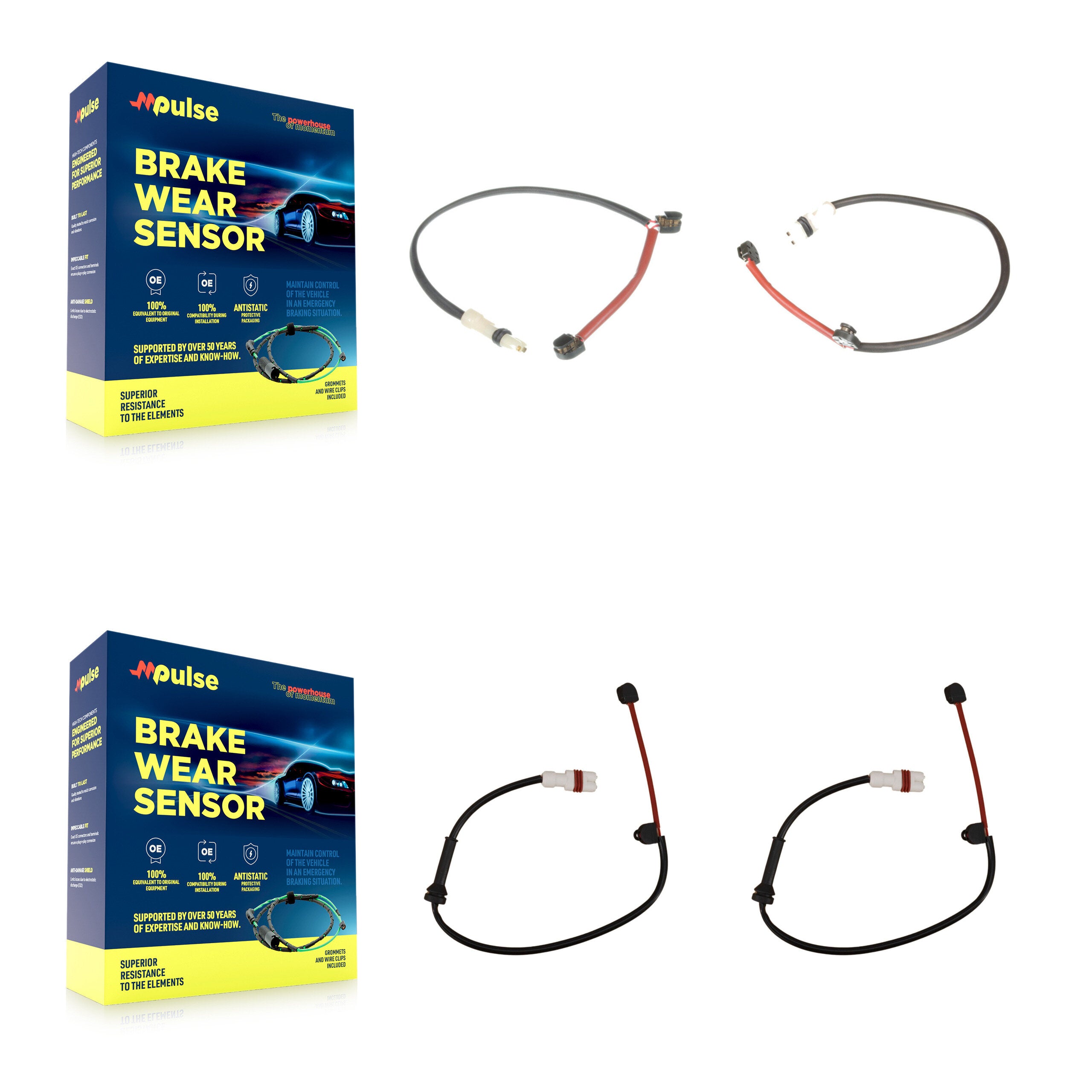 Front Rear Brake Pads Wear Sensor (2 Pack) For Porsche Boxster Cayman KSE-100371