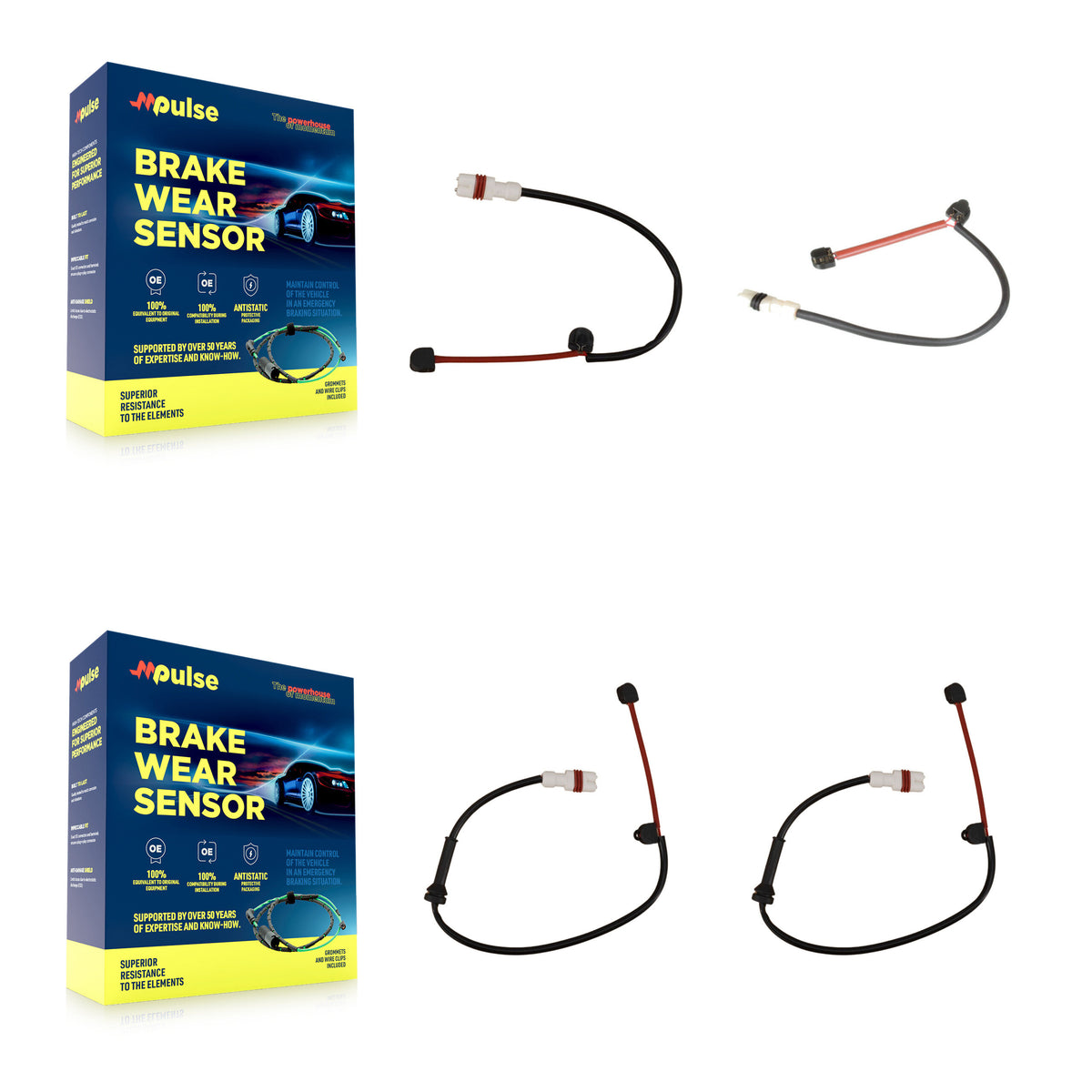 Front Rear Brake Pads Wear Sensor (2 Pack) For Porsche Boxster Cayman KSE-100372