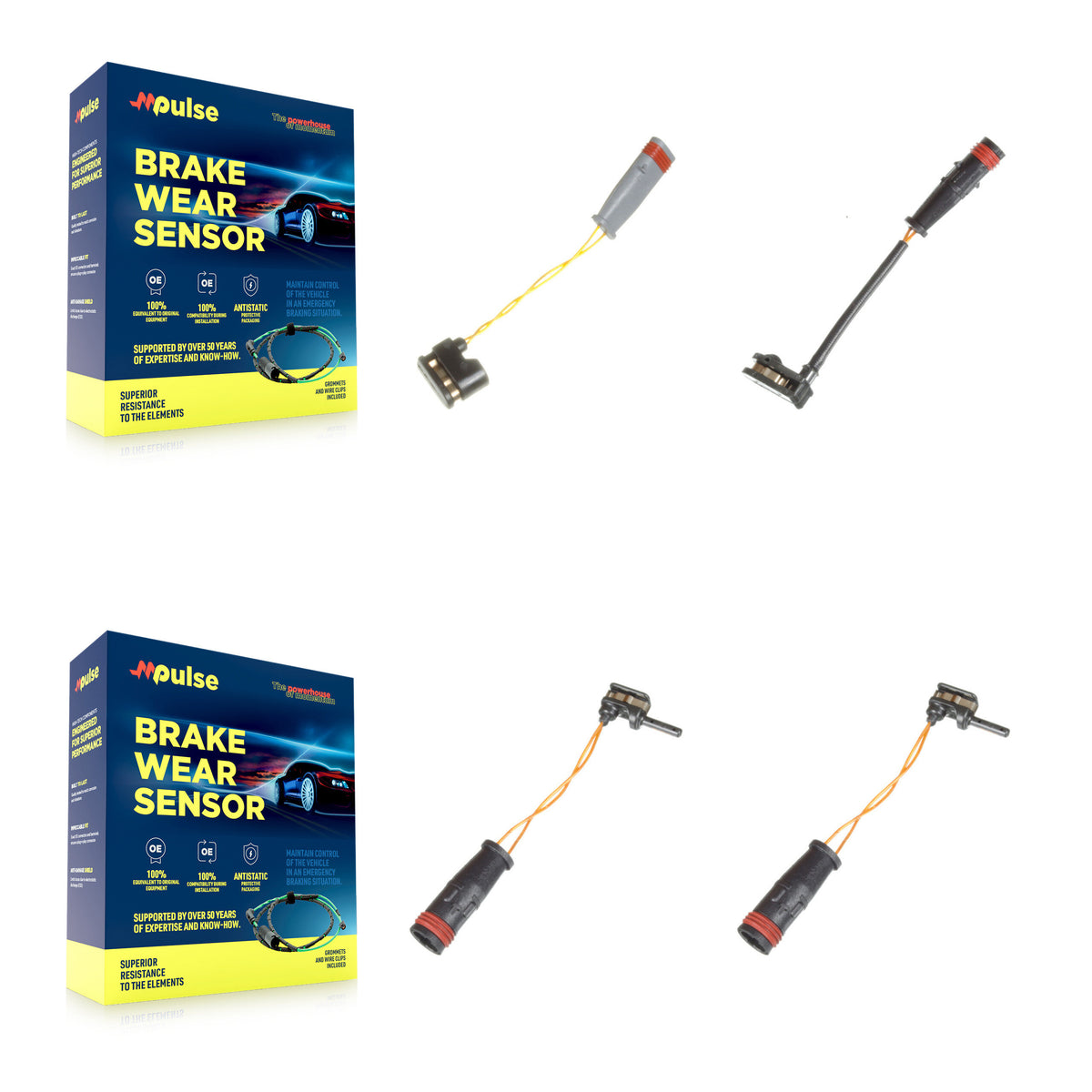 Front Rear Brake Pads Wear Sensor (2 Pack) For 04-06 Mercedes-Benz E500 4Matic with 5.0L KSE-100394