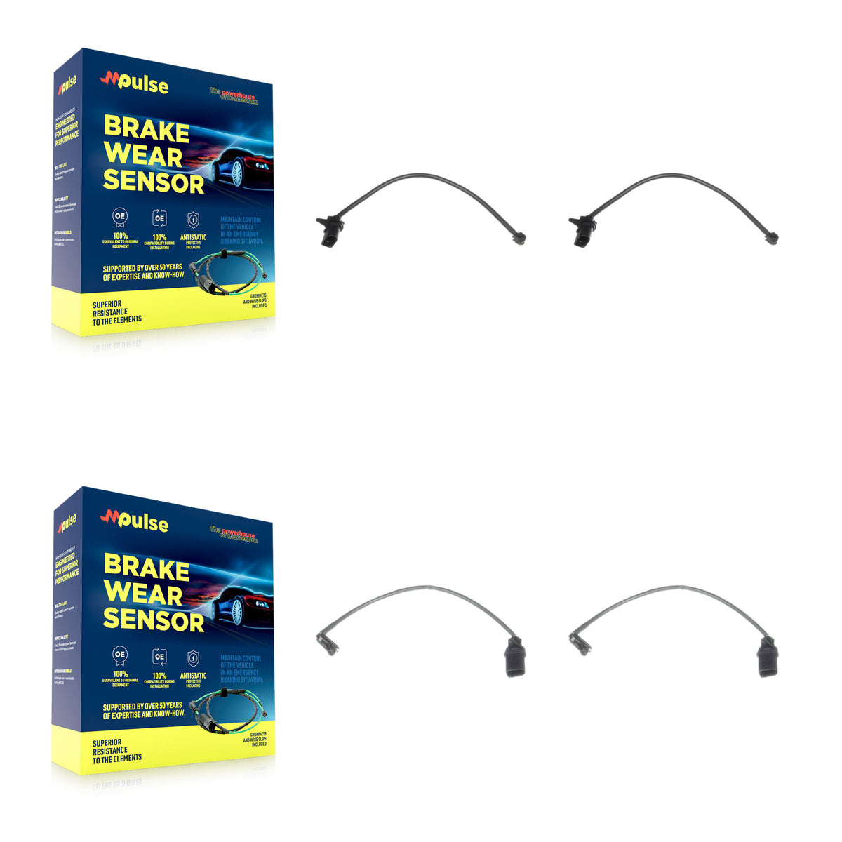 Front Rear Brake Pads Wear Sensor (4 Pack) For Porsche Macan KSE-100402