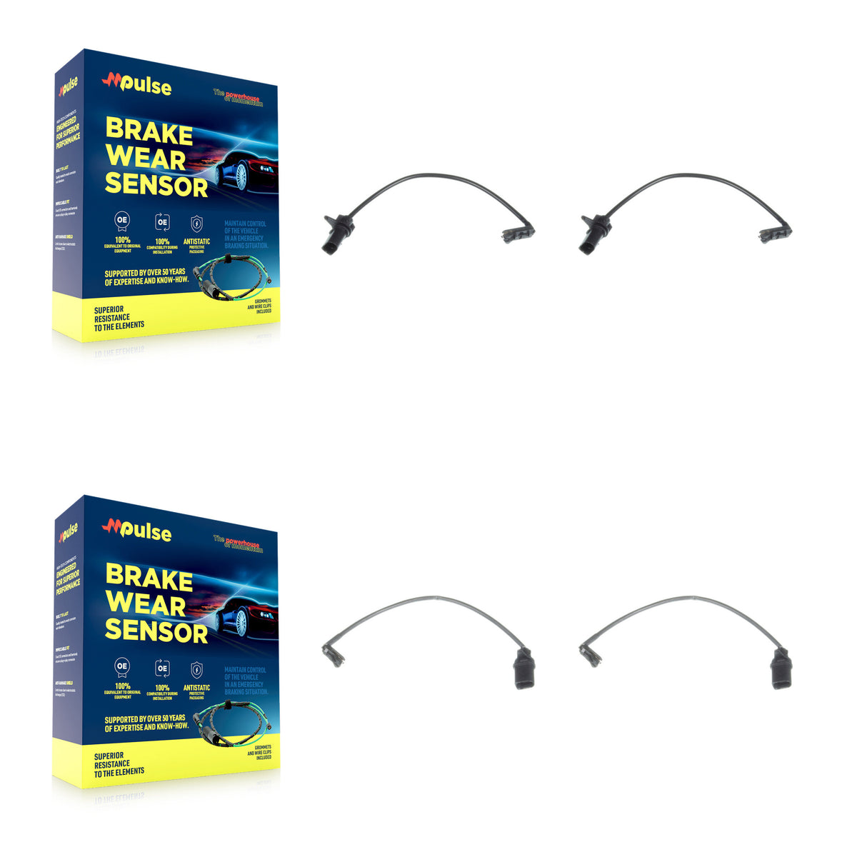Front Rear Brake Pads Wear Sensor (4 Pack) For Audi S6 S7 KSE-100406
