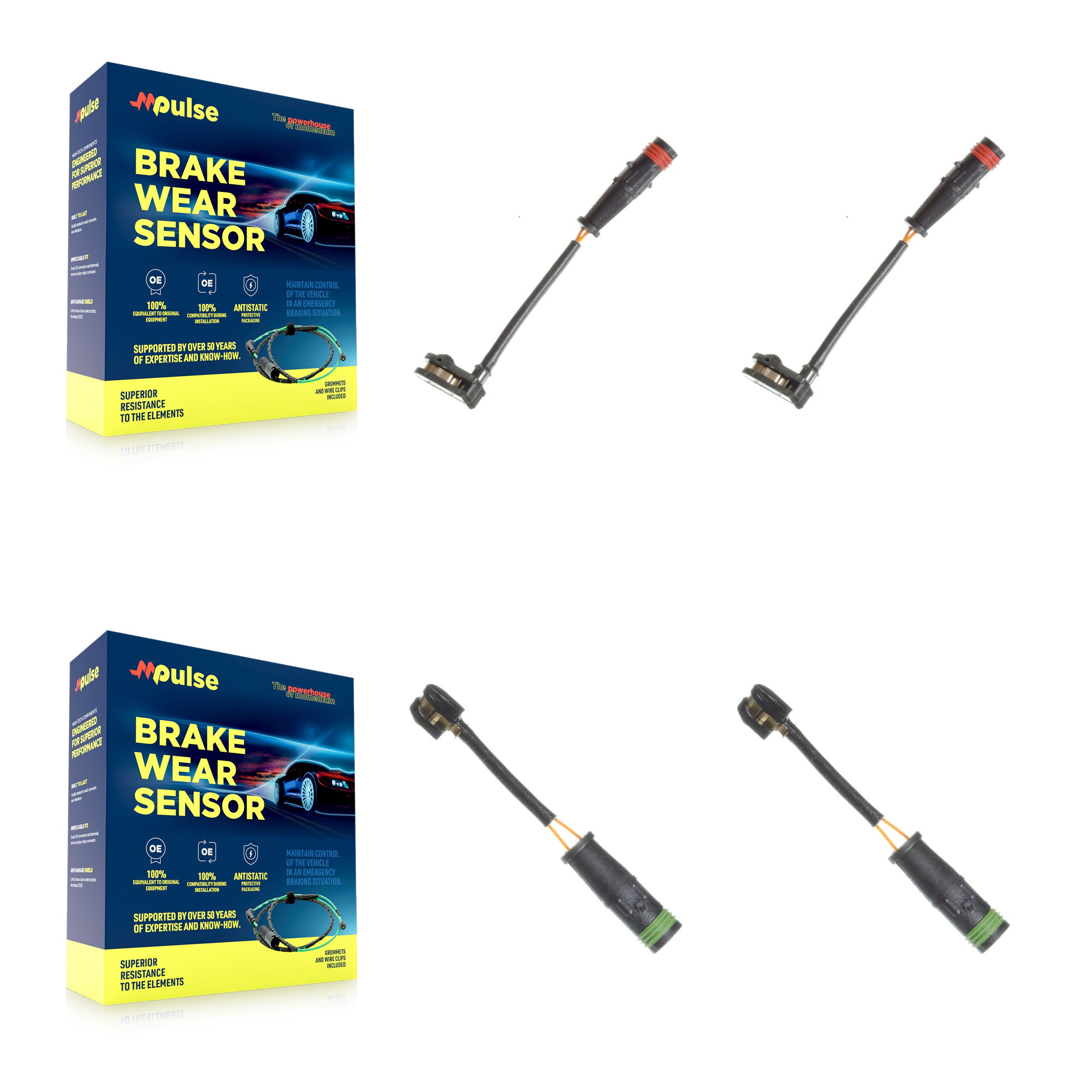 Front Rear Brake Pads Wear Sensor (4 Pack) For Mercedes-Benz Sprinter 3500 4500 3500XD KSE-100417