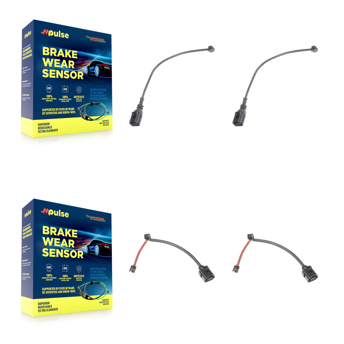 Front Rear Brake Pads Wear Sensor (4 Pack) For Porsche 911 KSE-100423