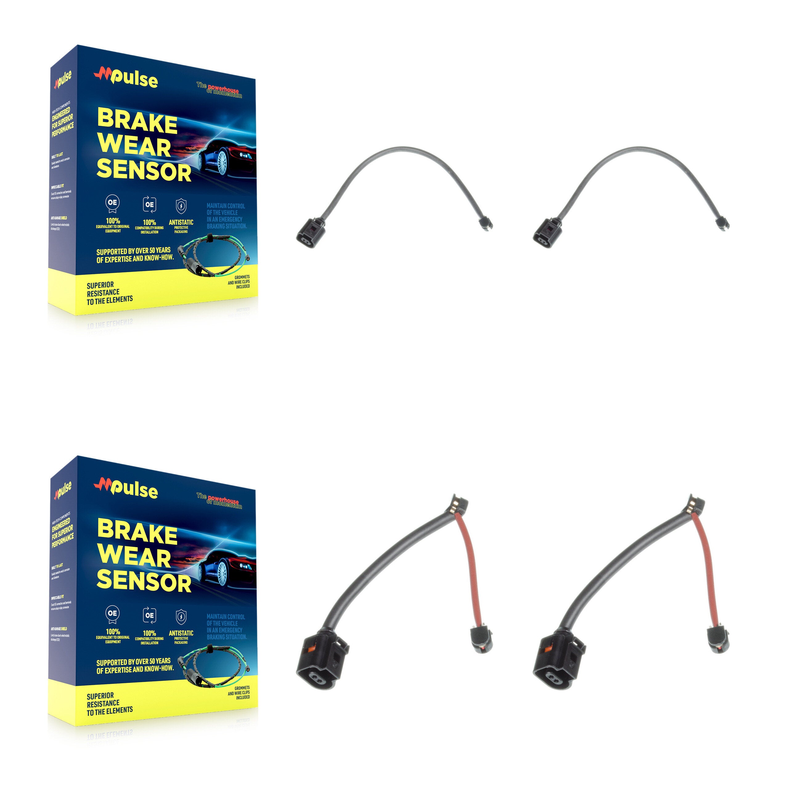 Front Rear Brake Pads Wear Sensor (4 Pack) For Porsche Taycan Panamera Audi e-tron GT RS KSE-100424