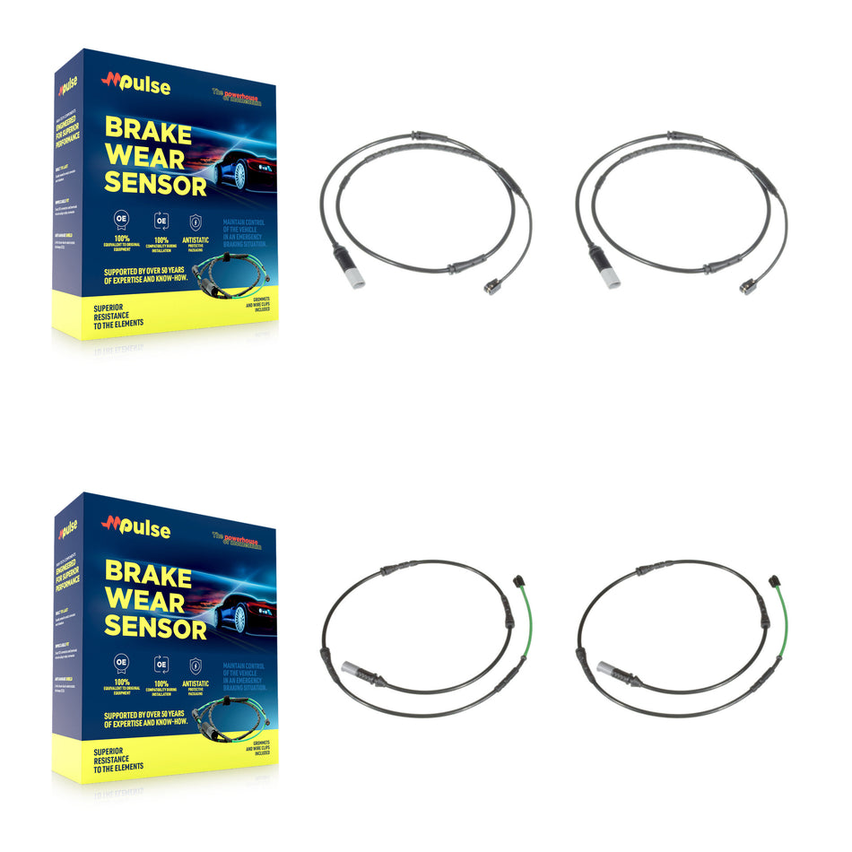 Front Rear Brake Pads Wear Sensor (4 Pack) For BMW 535i GT xDrive 550i KSE-100437