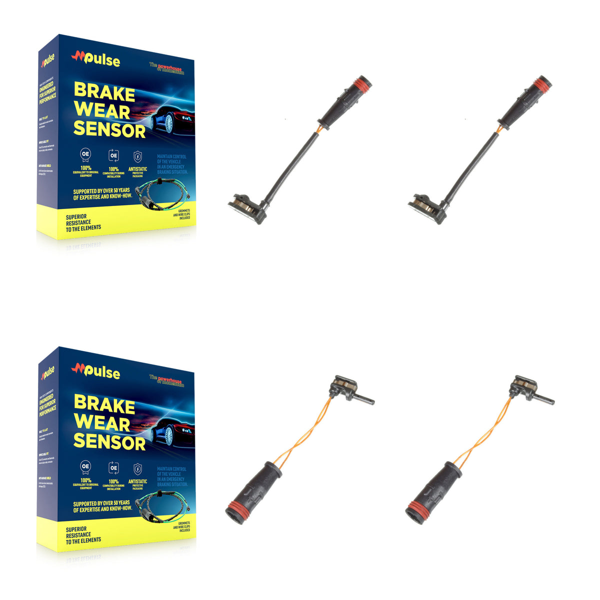 Front Rear Brake Pads Wear Sensor (4 Pack) For Mercedes-Benz ML350 GLE350 GLE400 GLS550 S KSE-100439