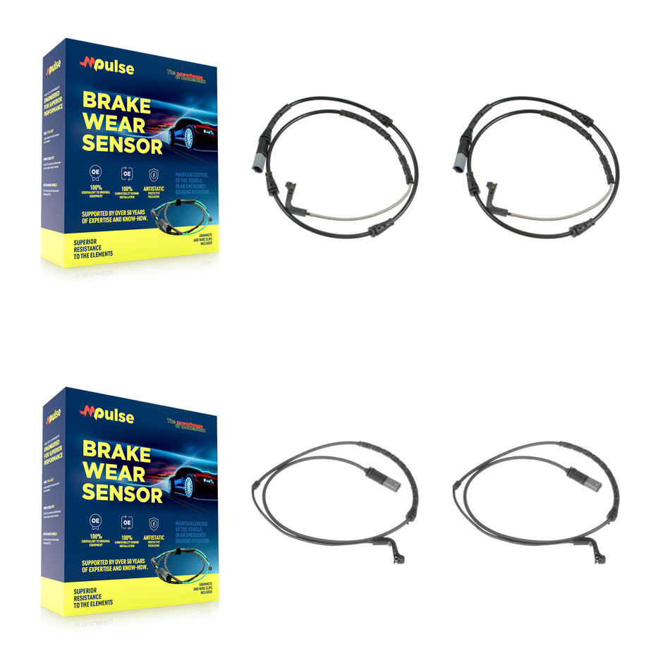 Front Rear Brake Pads Wear Sensor (4 Pack) For 2010 BMW X6 M with 4.4L KSE-100452