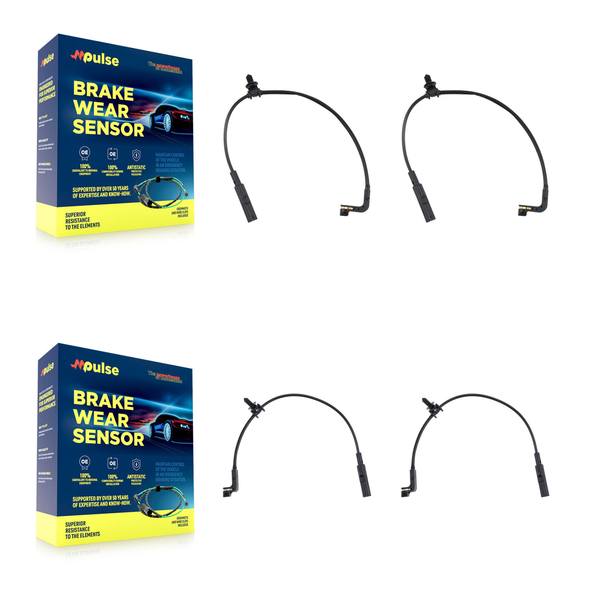 Front Rear Brake Pads Wear Sensor (4 Pack) For GMC Chevrolet Sierra 2500 HD Silverado KSE-100511