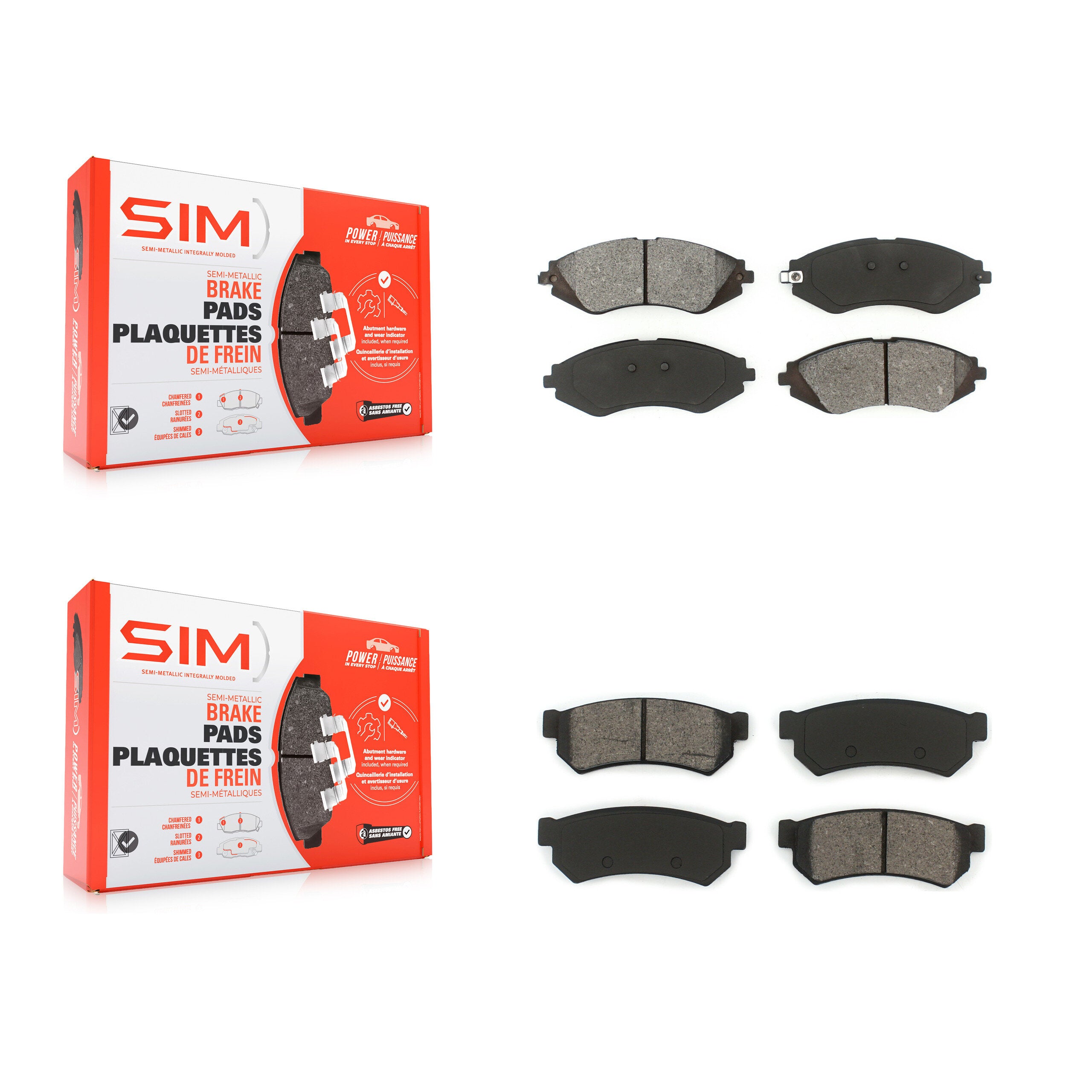 Front Rear Semi-Metallic Brake Pads Kit For Chevrolet Optra Suzuki Forenza Reno KSM-100022