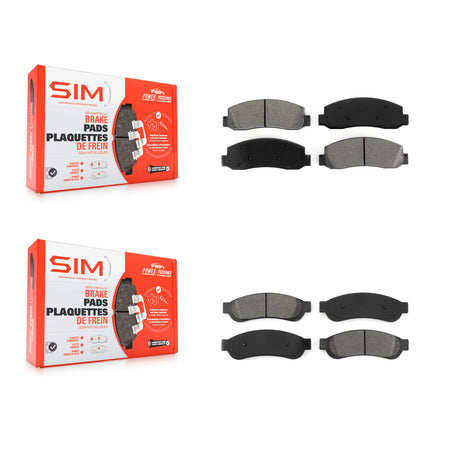 Front Rear Semi-Metallic Brake Pads Kit For Ford F-250 Super Duty F-350 F-450 KSM-100038