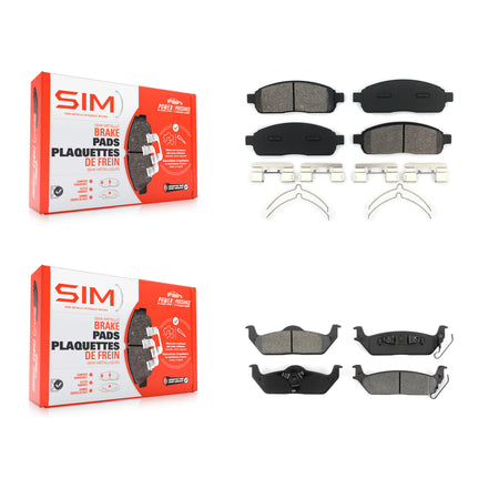 Front Rear Semi-Metallic Brake Pads Kit For Ford F-150 Lincoln Mark LT KSM-100047