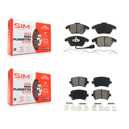 Front Rear Semi-Metallic Brake Pad Kit For Volkswagen Jetta Rabbit Audi Passat CC GTI Eos KSM-100056