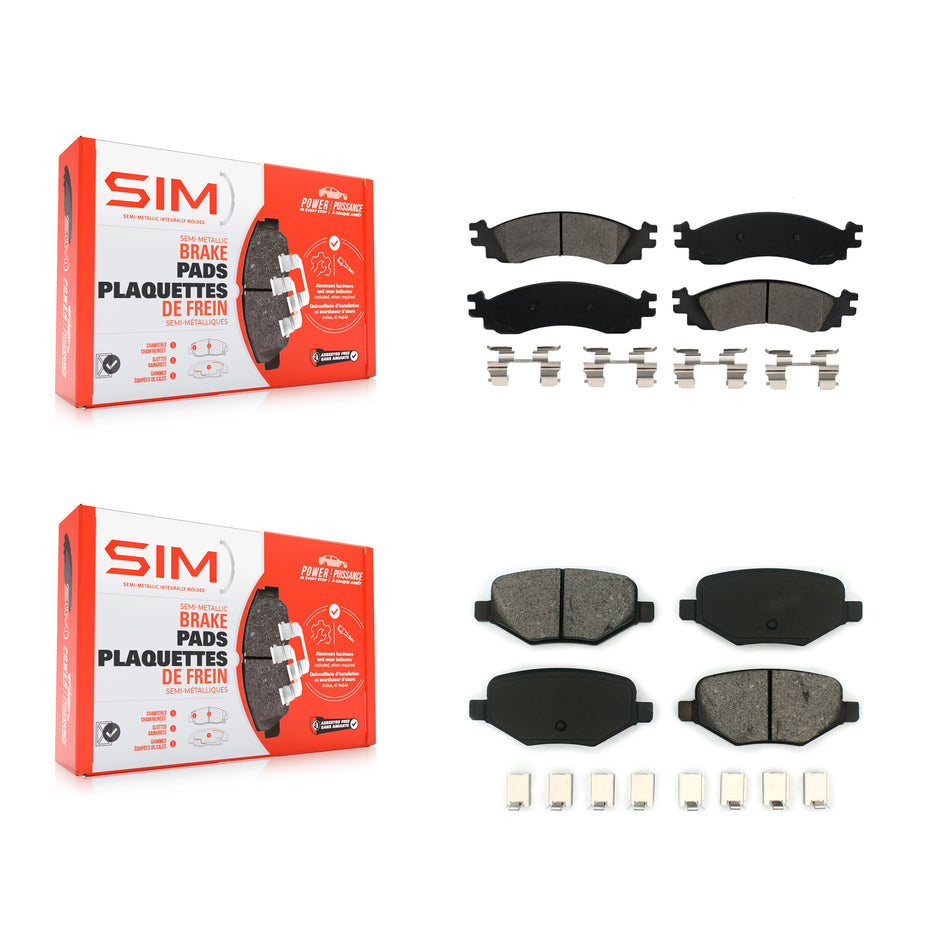 Front Rear Semi-Metallic Brake Pads Kit For 2010-2012 Ford Taurus SHO KSM-100067